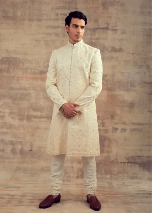 Offwhite Color Wedding Sherwani