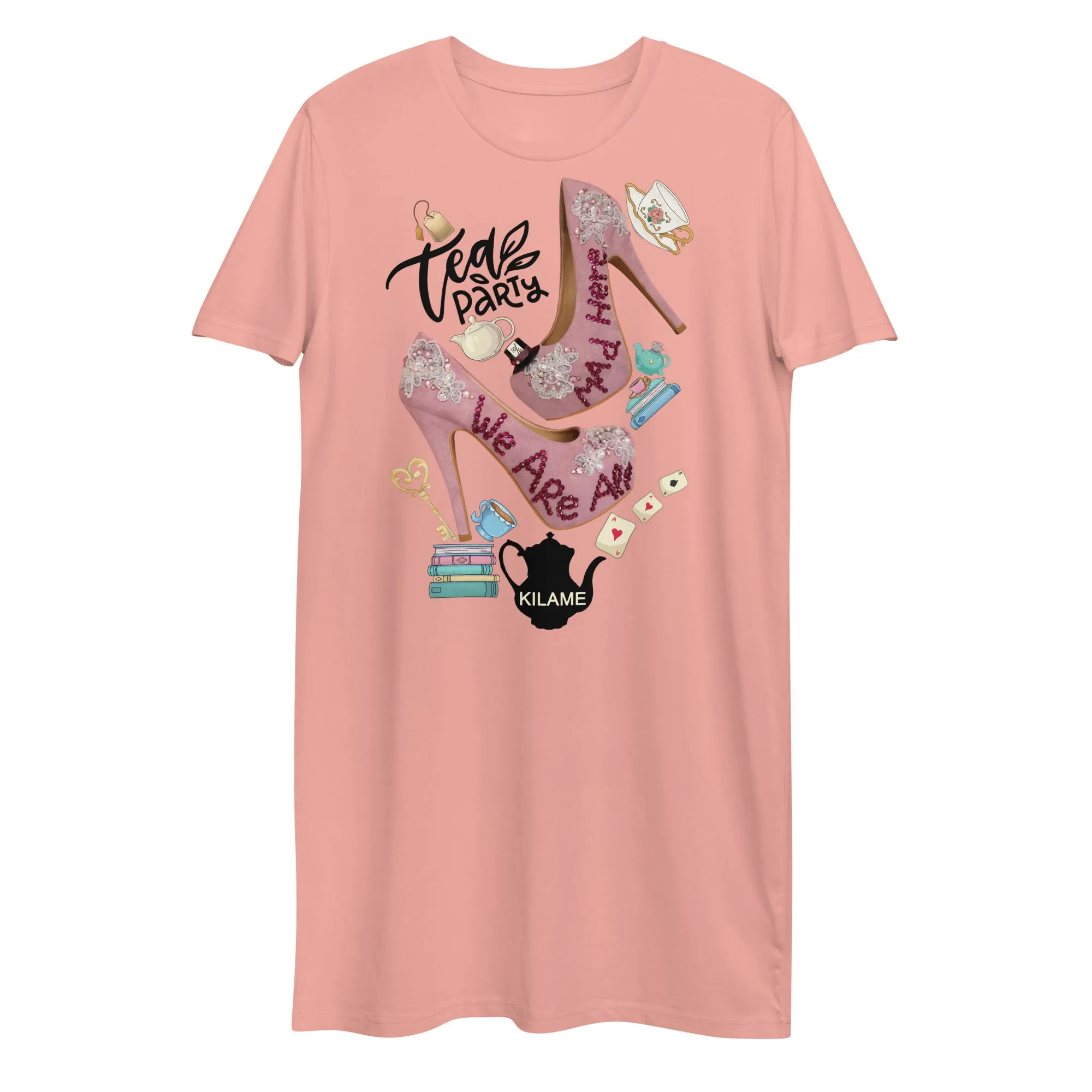 Organic cotton t-shirt dress 'Alice party'