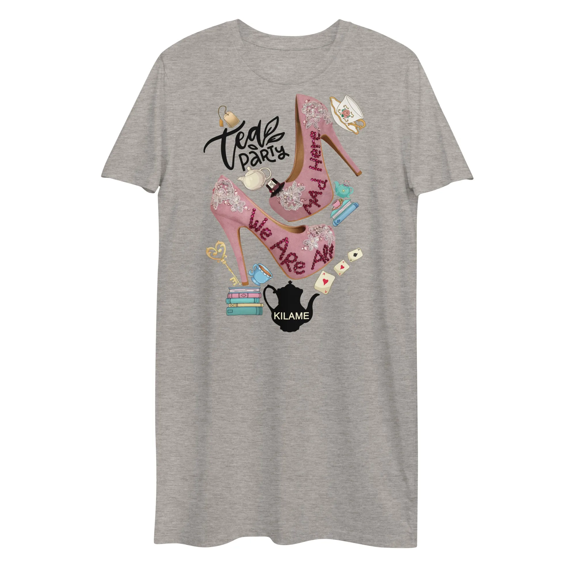 Organic cotton t-shirt dress 'Alice party'