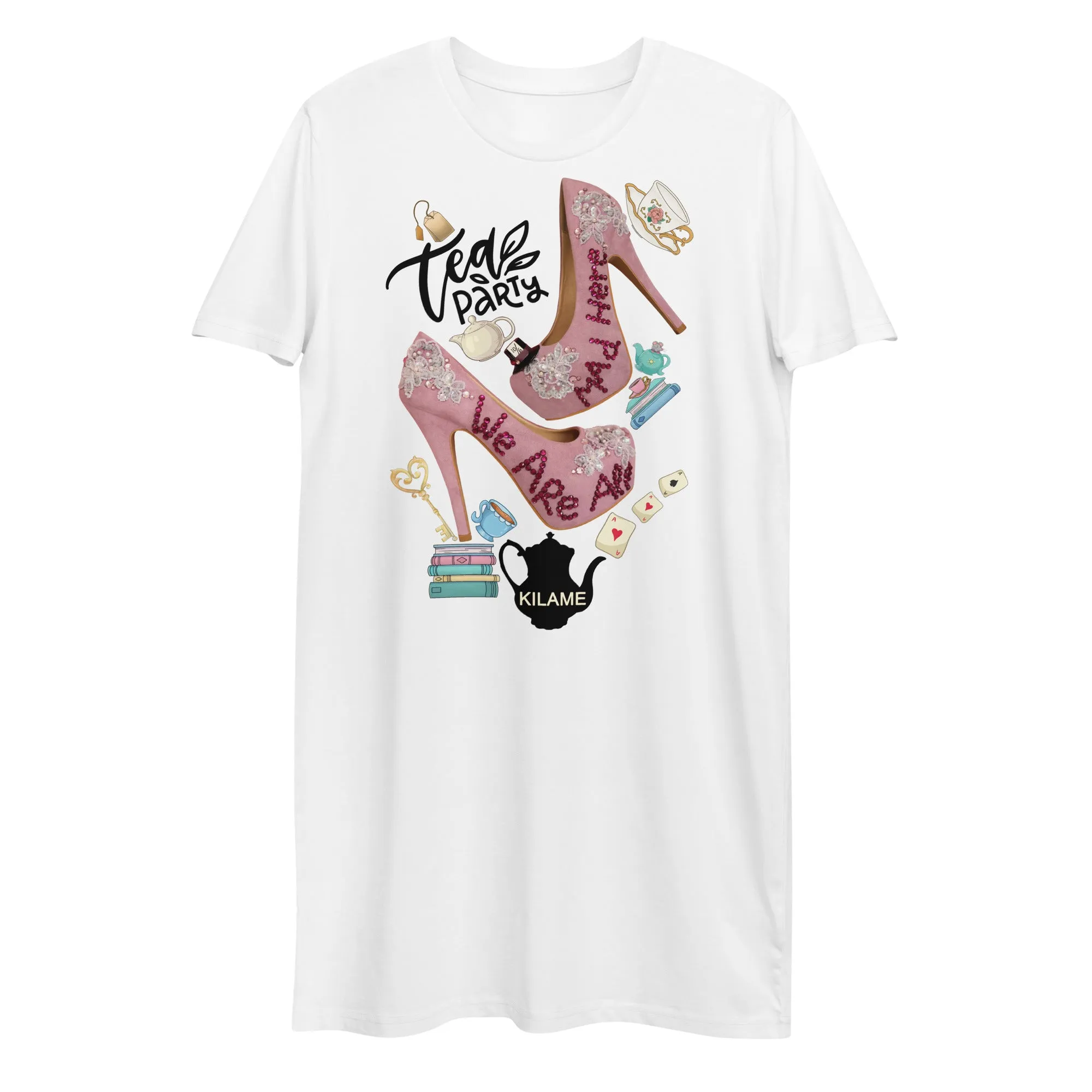 Organic cotton t-shirt dress 'Alice party'