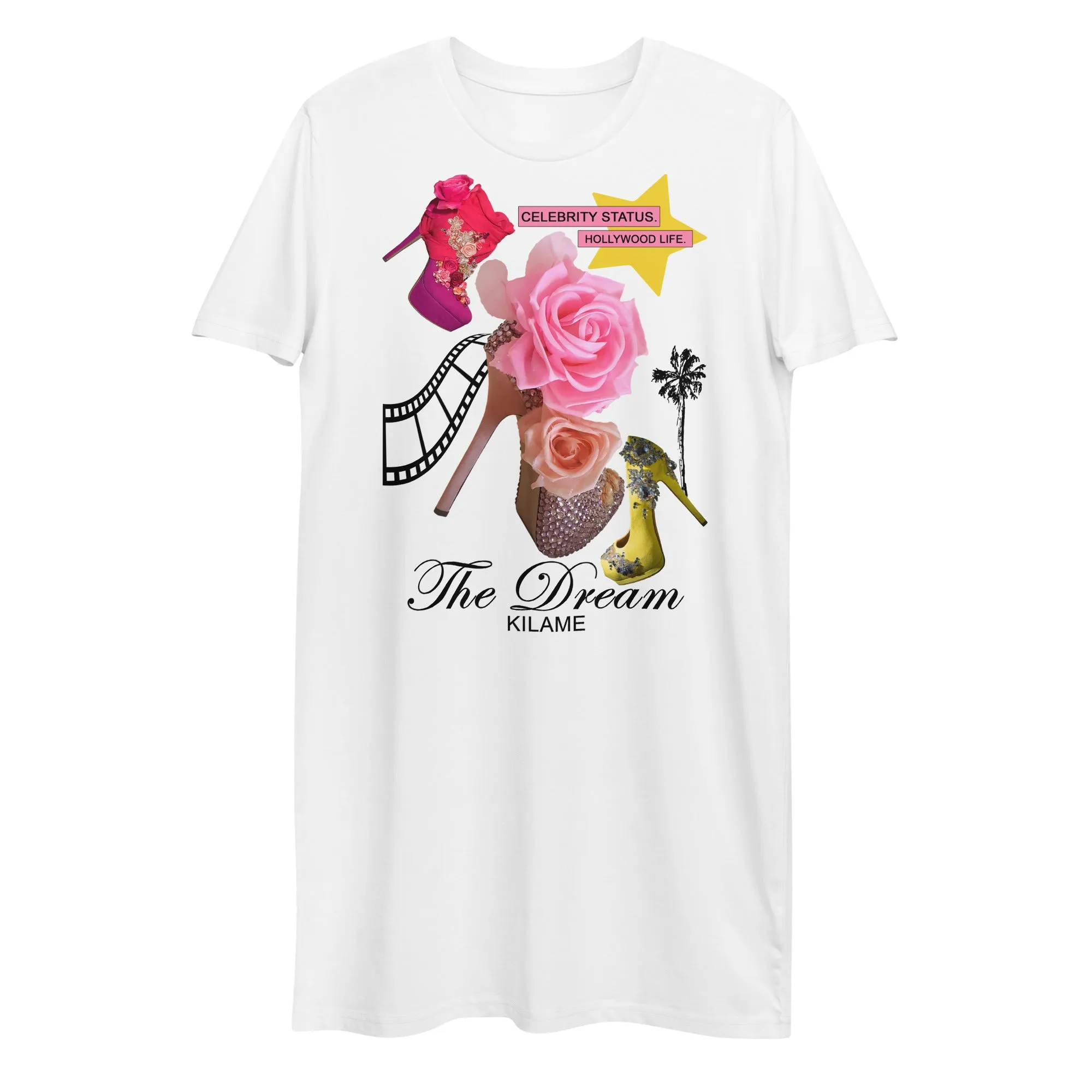 Organic cotton t-shirt dress 'Celebrity status'