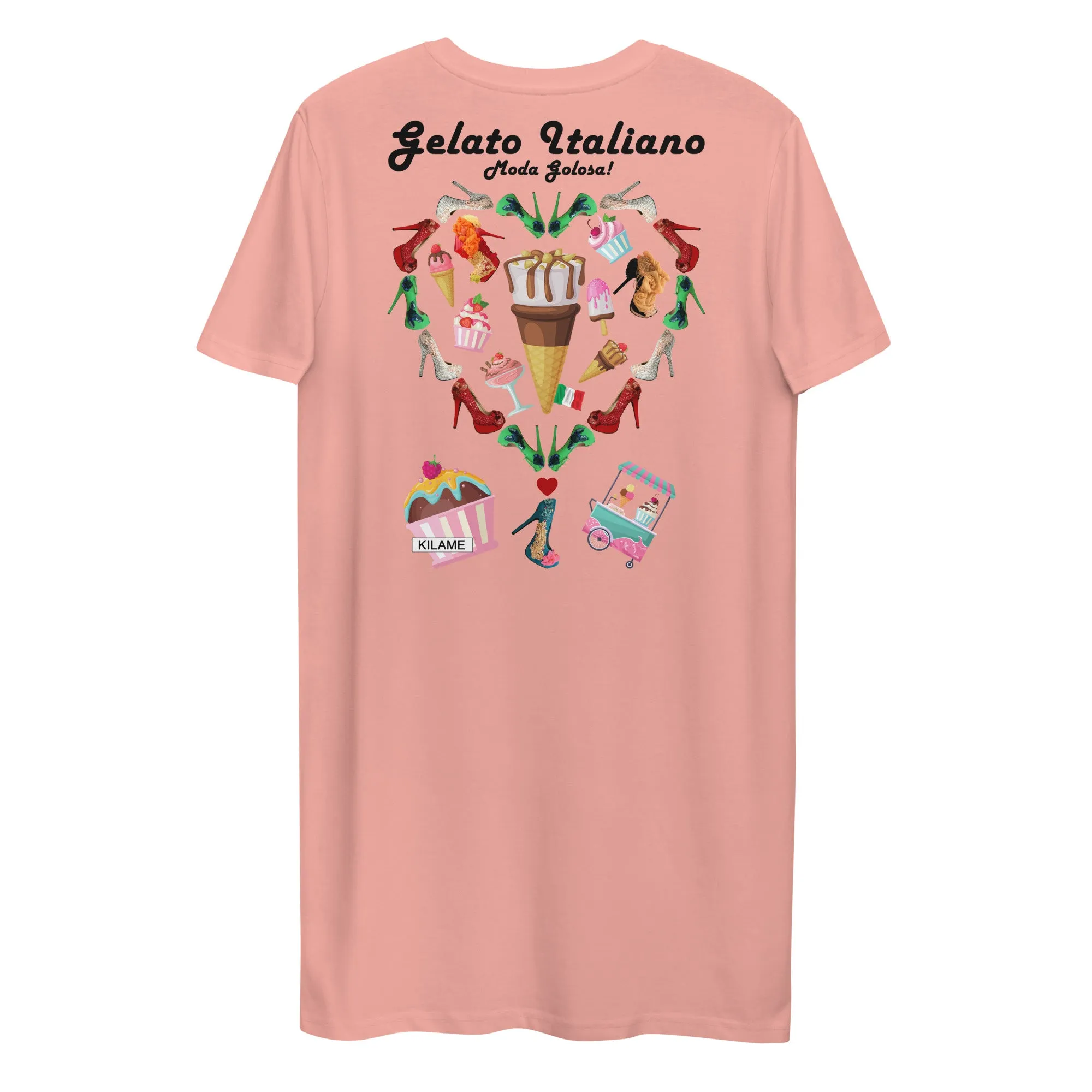 Organic cotton t-shirt dress 'Gelato Italiano'