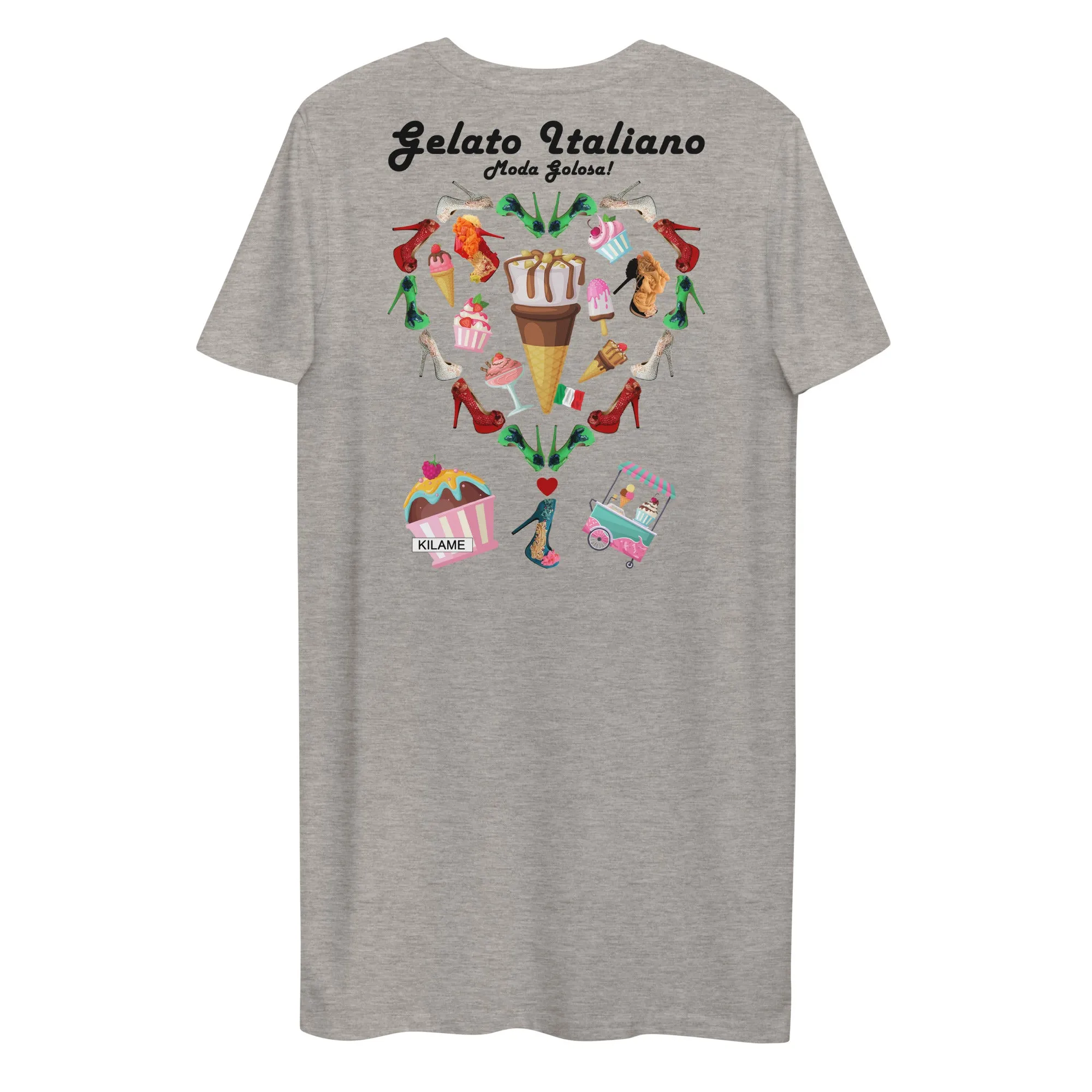 Organic cotton t-shirt dress 'Gelato Italiano'
