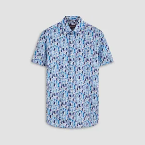Orson Paint Strokes Print Short Sleeve Shirt