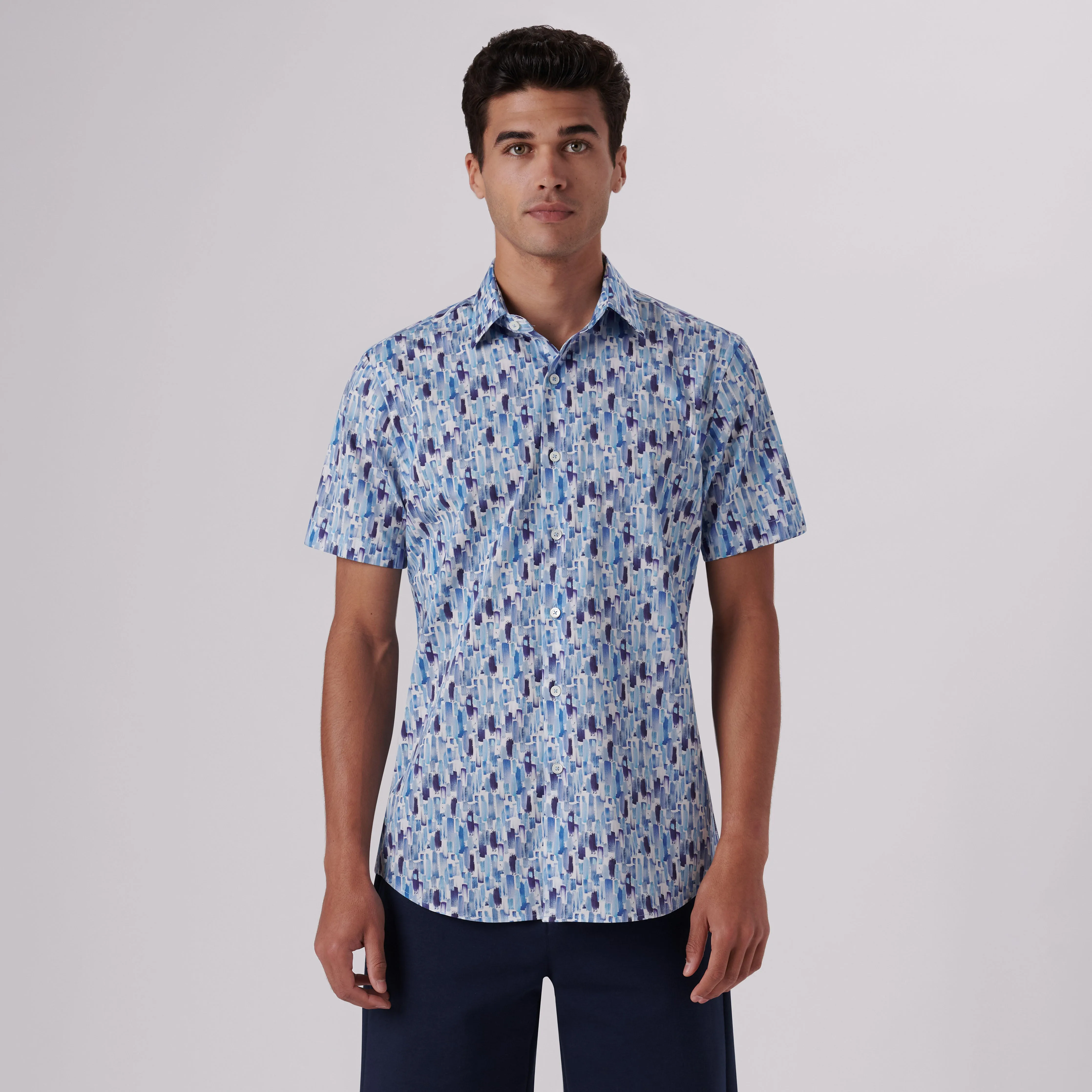 Orson Paint Strokes Print Short Sleeve Shirt
