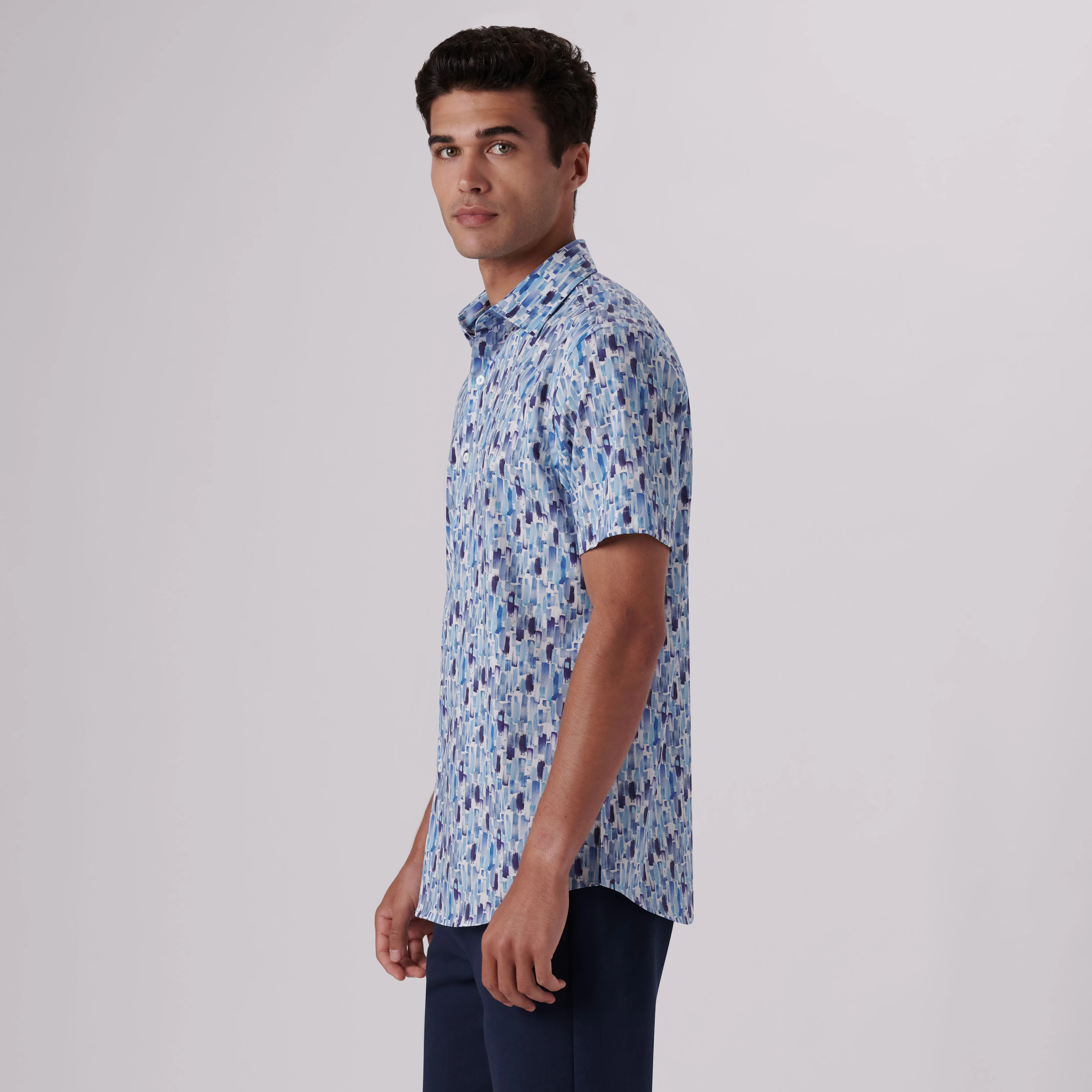 Orson Paint Strokes Print Short Sleeve Shirt