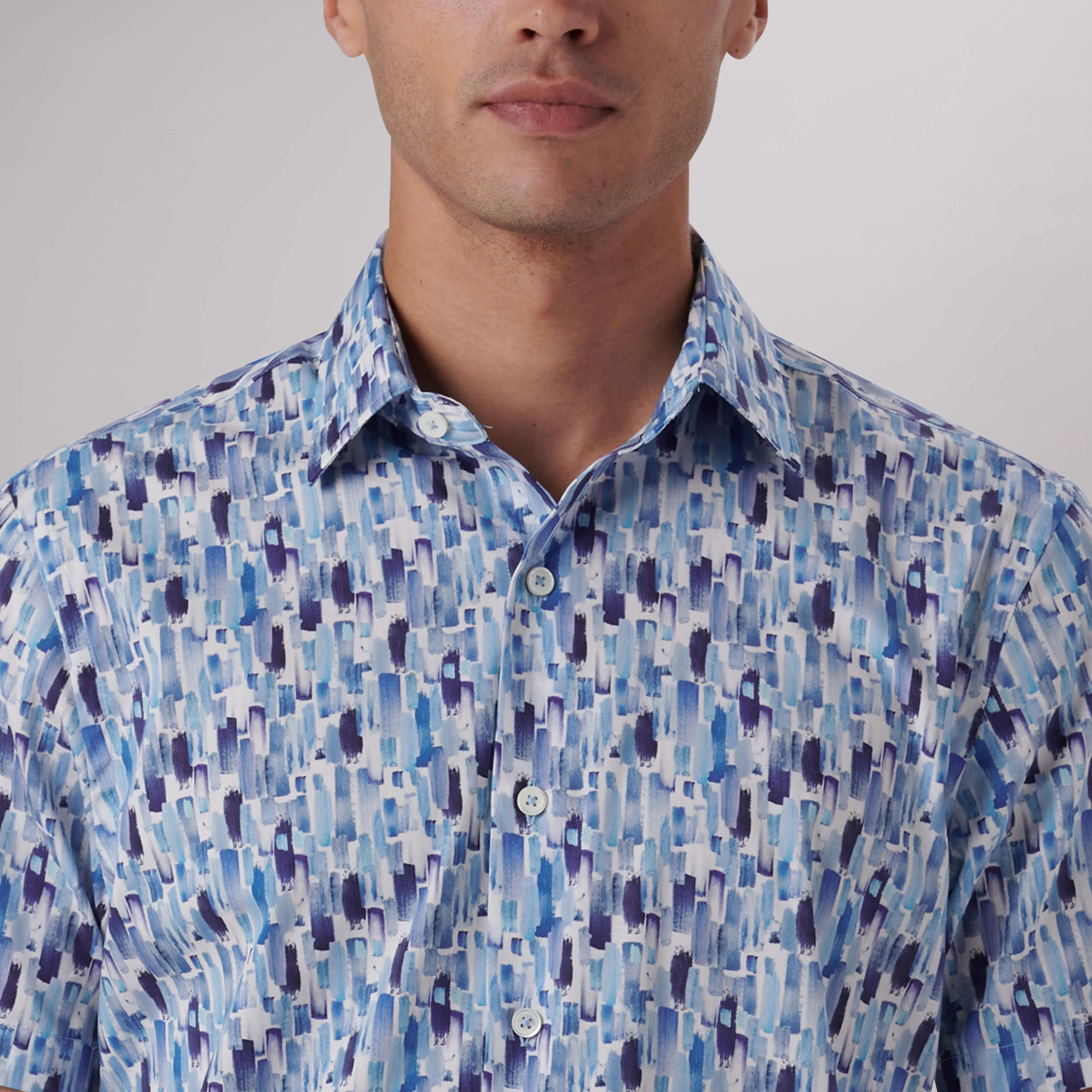Orson Paint Strokes Print Short Sleeve Shirt