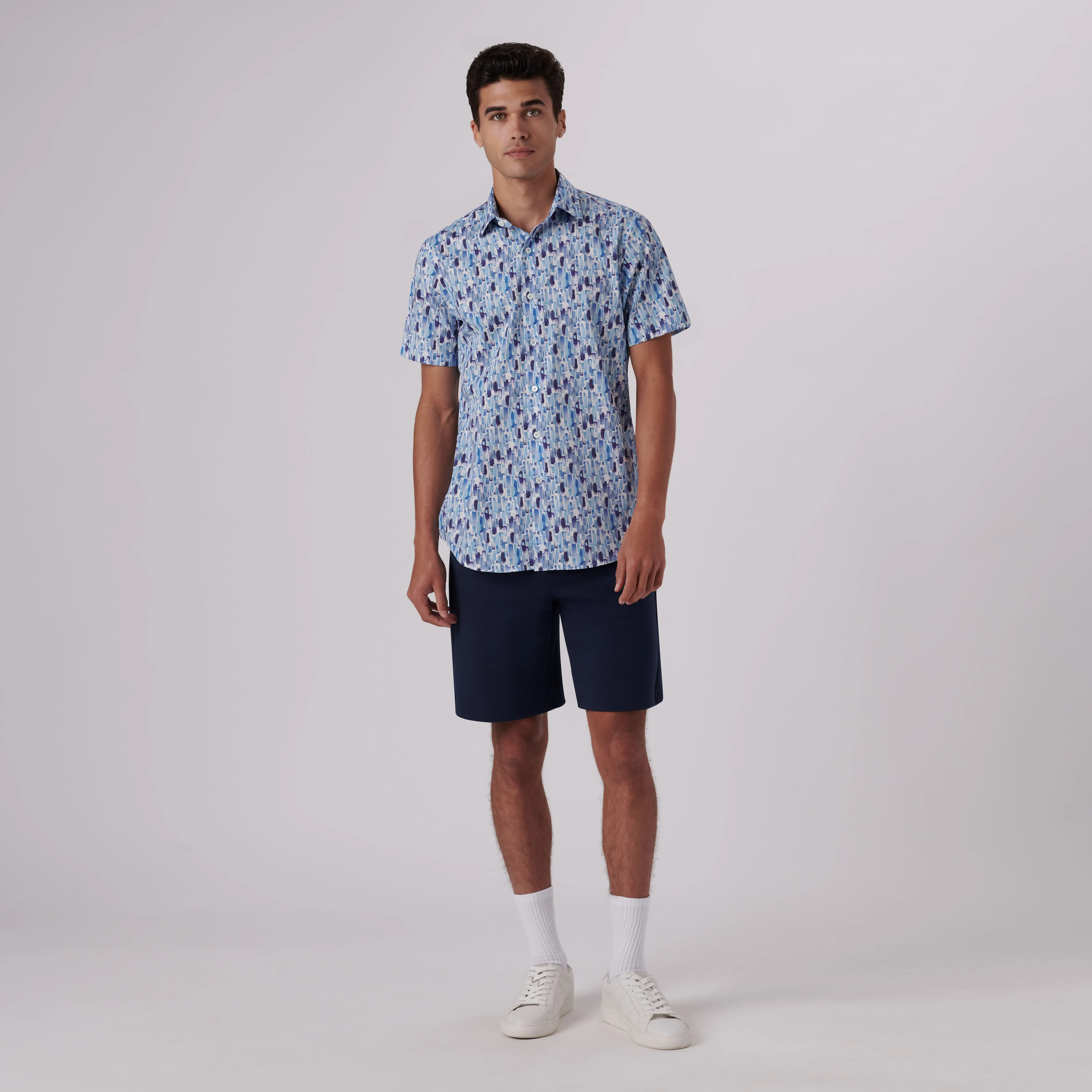 Orson Paint Strokes Print Short Sleeve Shirt