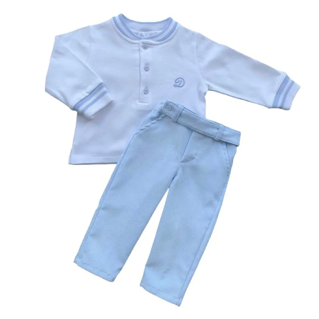 Pale Blue Top & Trouser Set