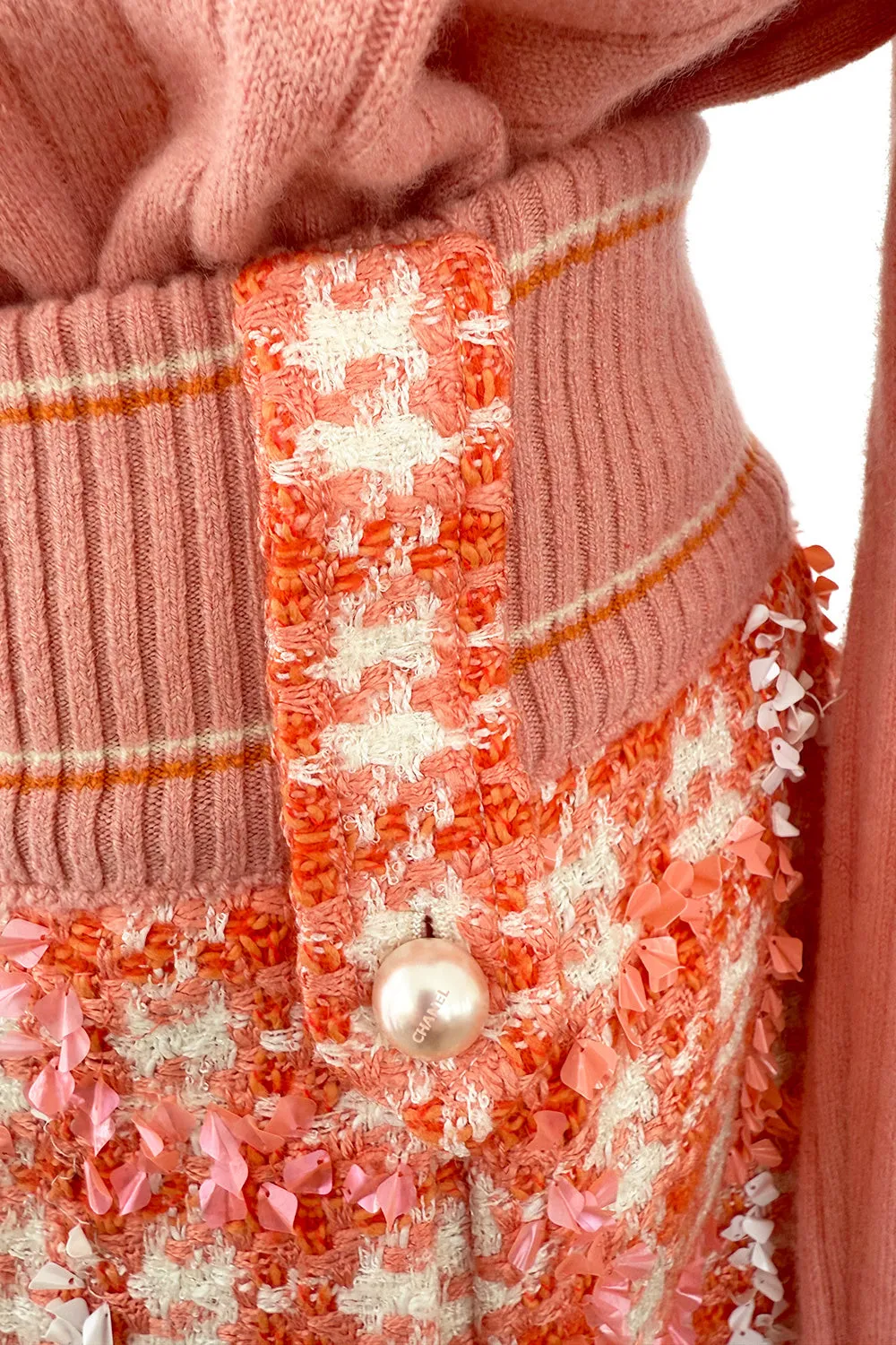 Phenomenal Spring 2001 Chanel by Karl Lagerfeld Cashmere & Sequin Runway Set