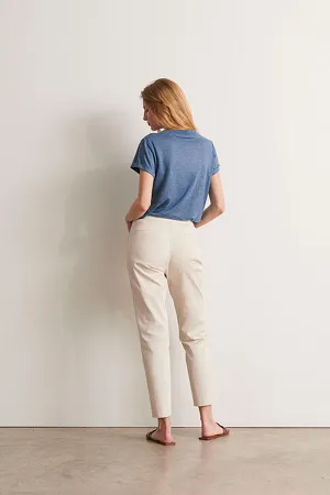 PICOLINO11 OFF-WHITE STRAIGHT TROUSERS