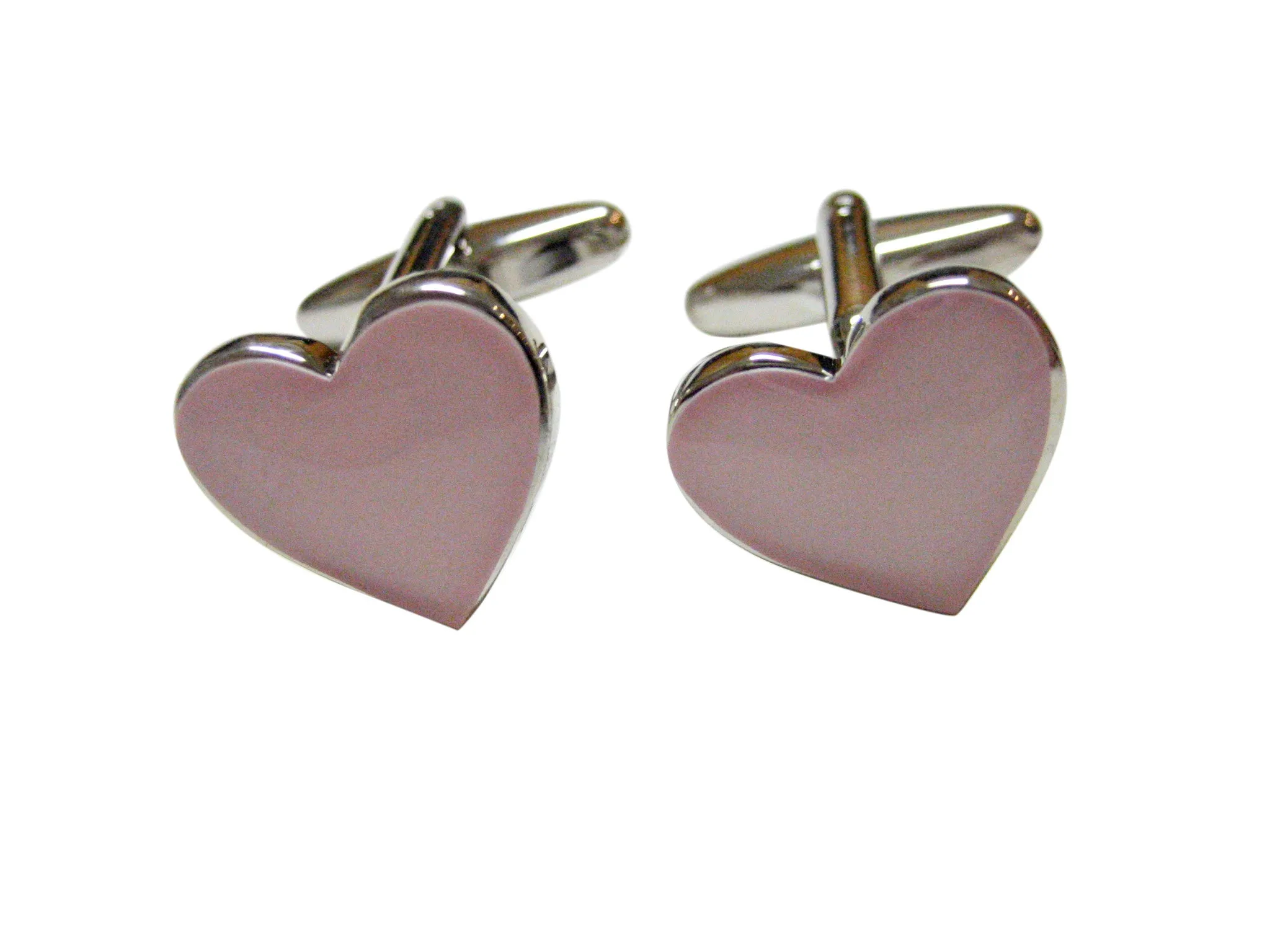 Pink Toned Heart Love Wedding Cufflinks