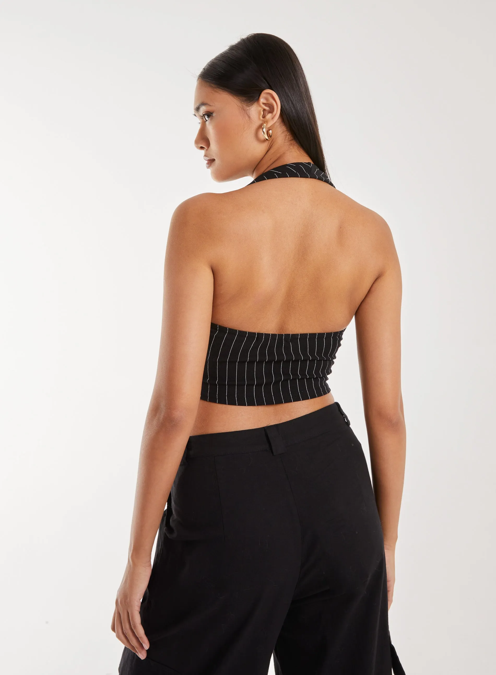 Pinstripe Eyelet Waistcoat