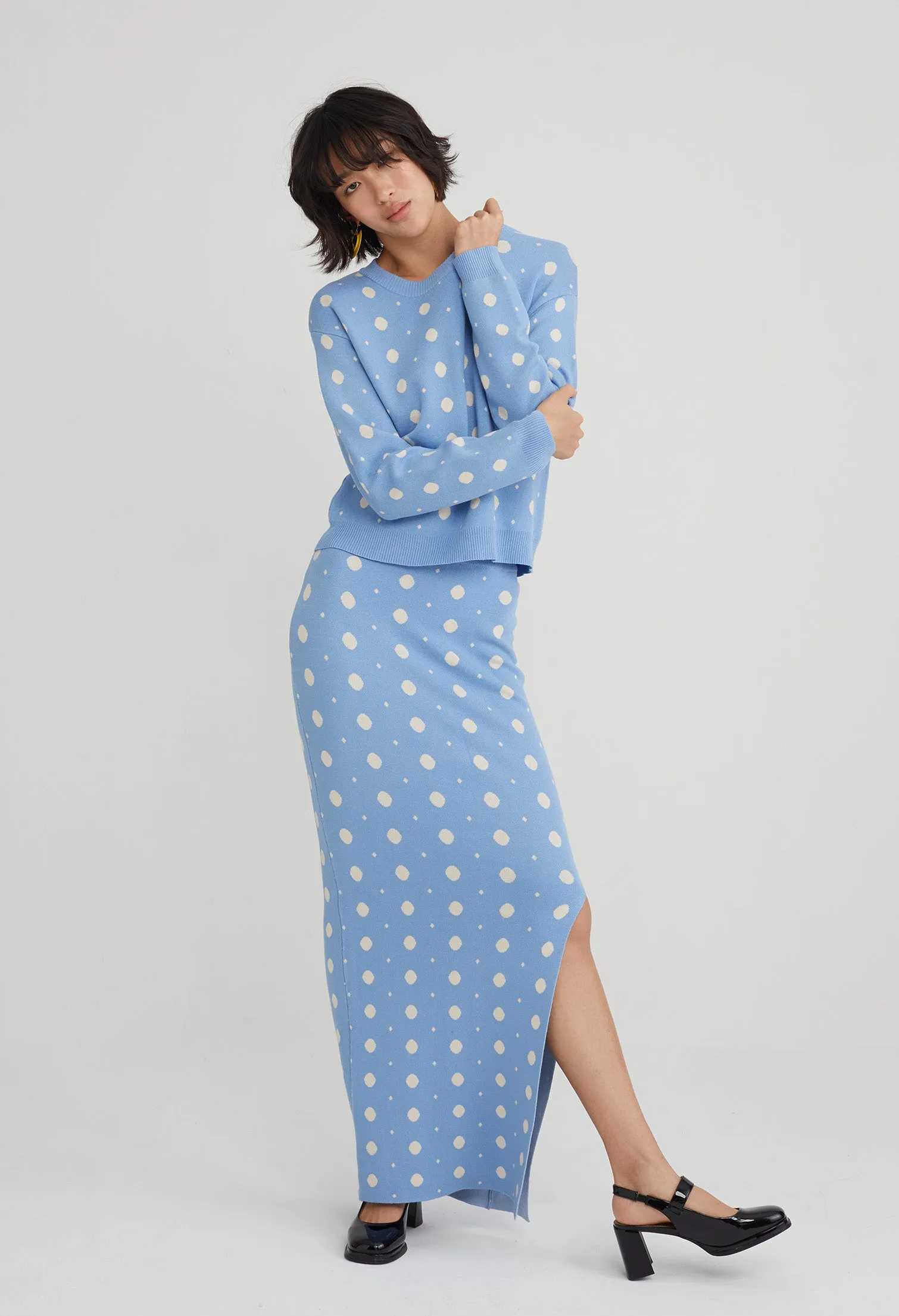 Polka Dot Knit Top