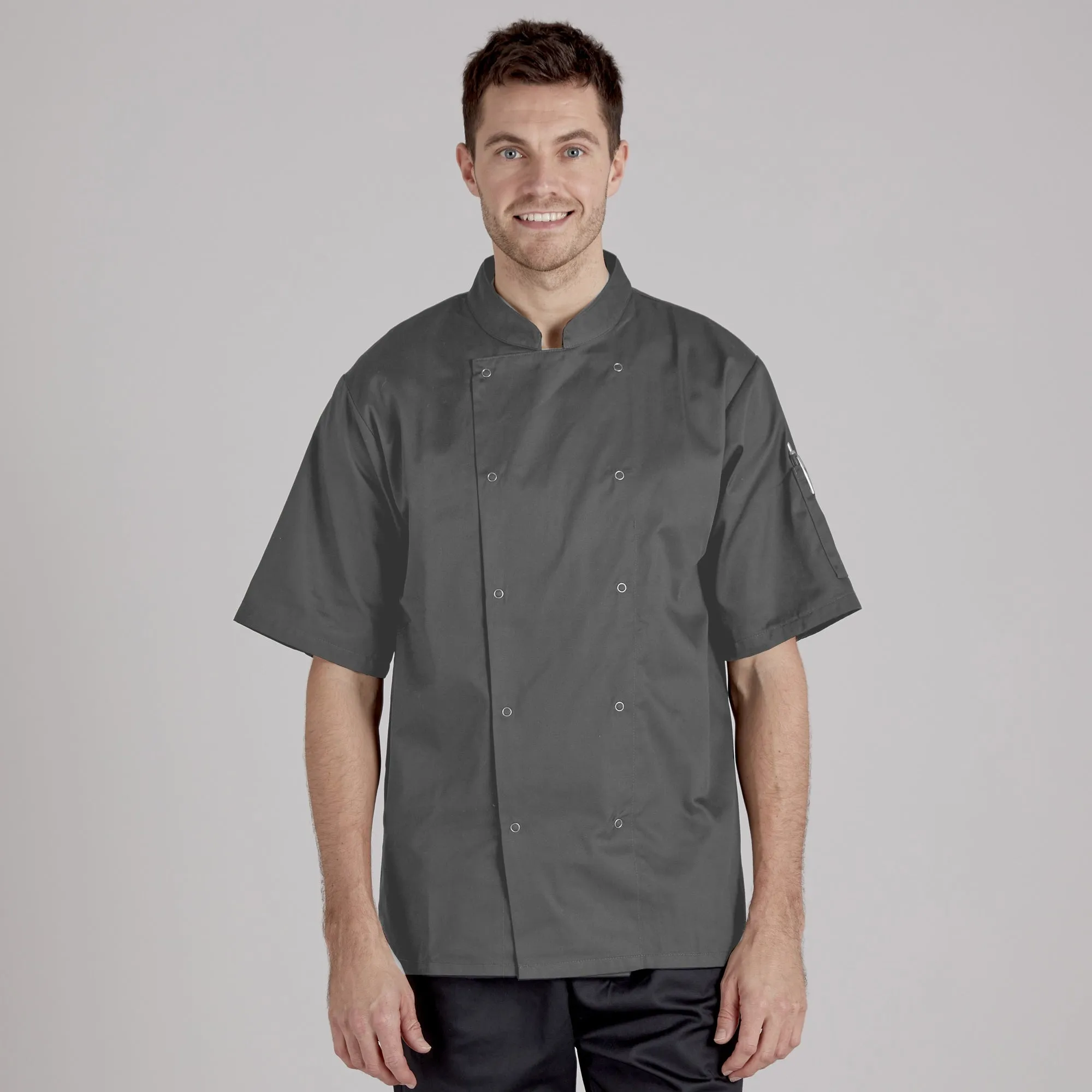 Proluxe Professional Chefs Jacket - Short Sleeve - Unisex - Grey