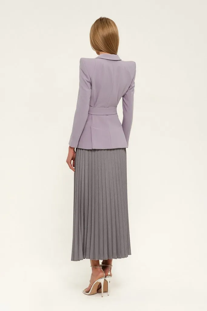Purple Office Notch Lapel Long Sleeve Single Breasted Jacket