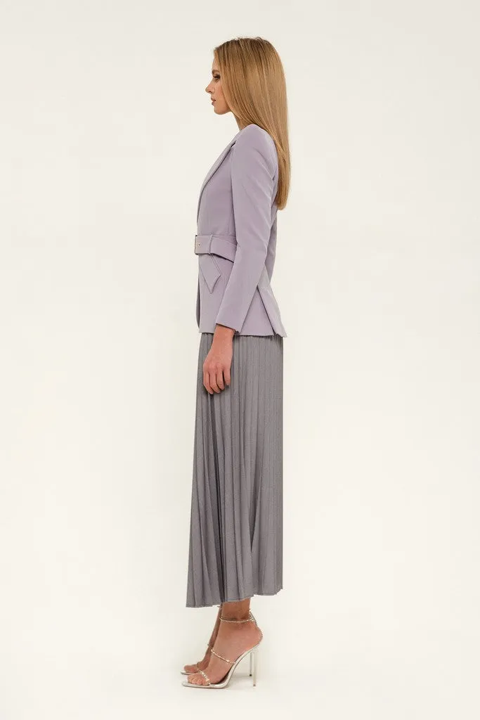 Purple Office Notch Lapel Long Sleeve Single Breasted Jacket
