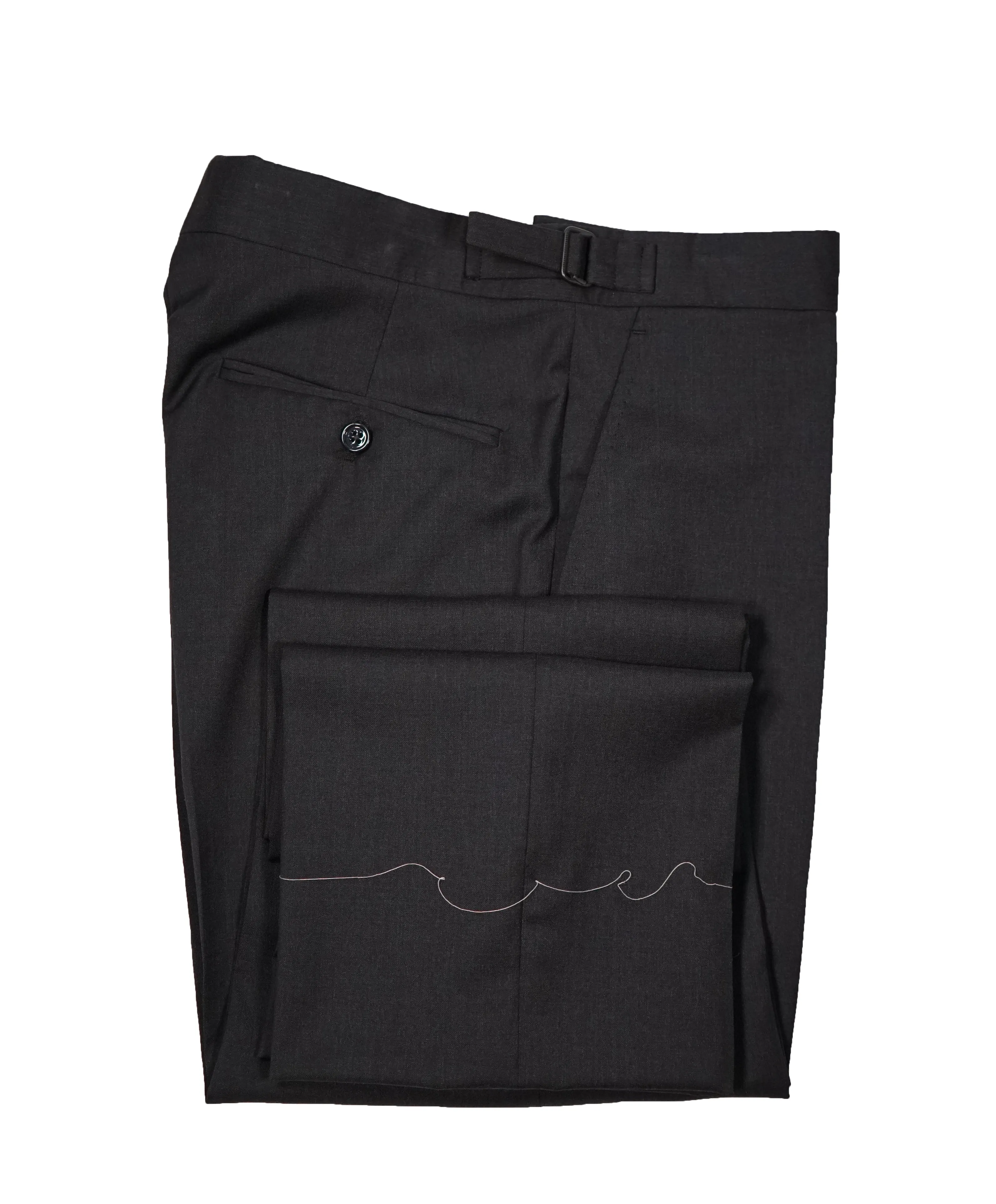 RALPH LAUREN BLACK LABEL - Gray Dress Pants With Side Tabs - 31W