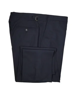 RALPH LAUREN BLUE LABEL - Navy Textured Weave Dress Pants With Side Tabs - 36W