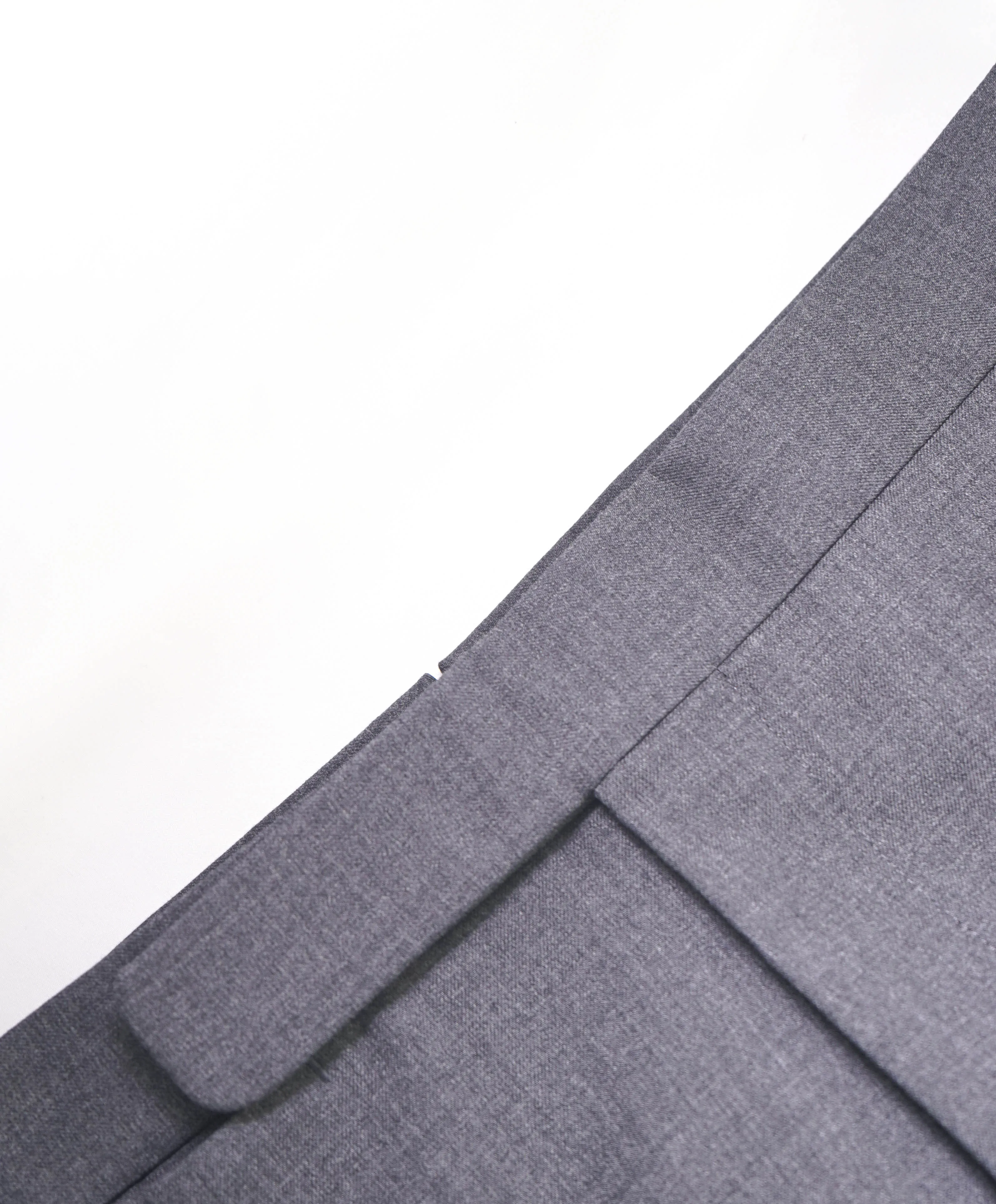 RALPH LAUREN PURPLE LABEL - *SIDE TABS* Gray Wool Flat Front Dress Pants - 32W