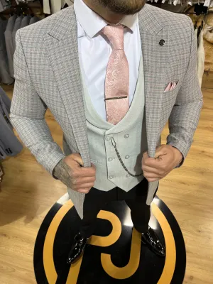 Raphael - Grey/Pink 3 Piece Suit no
