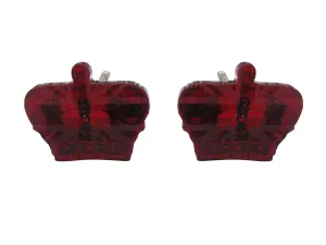 Red Toned Resin Crown Cufflinks