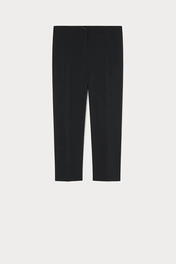 REGGINA NAVY STRETCH CADY TROUSERS