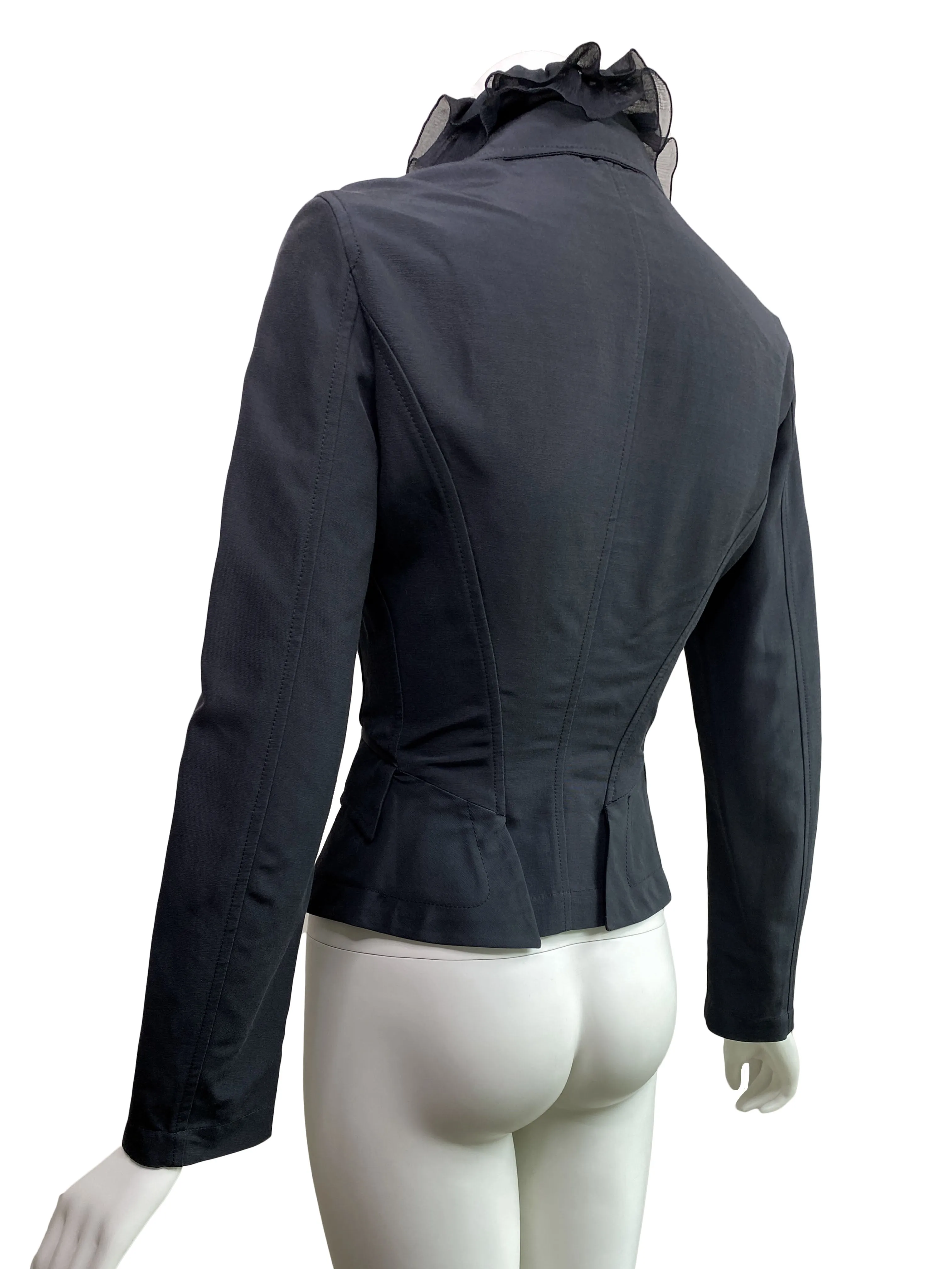 Roberto Cavalli 2007 Black Ruffle Jacket