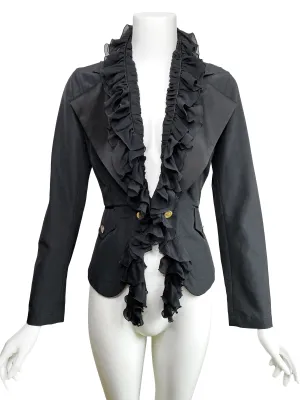 Roberto Cavalli 2007 Black Ruffle Jacket