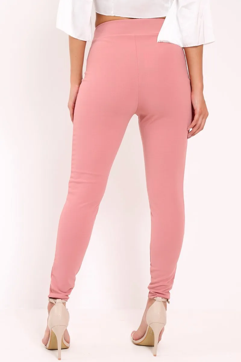 Rose Tapered Trousers With Gold Buckle - Zyana