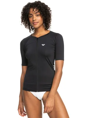 ROXY Essentials SS Zipped Lycra Rashguard - Black