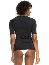 ROXY Essentials SS Zipped Lycra Rashguard - Black