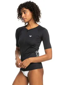 ROXY Essentials SS Zipped Lycra Rashguard - Black