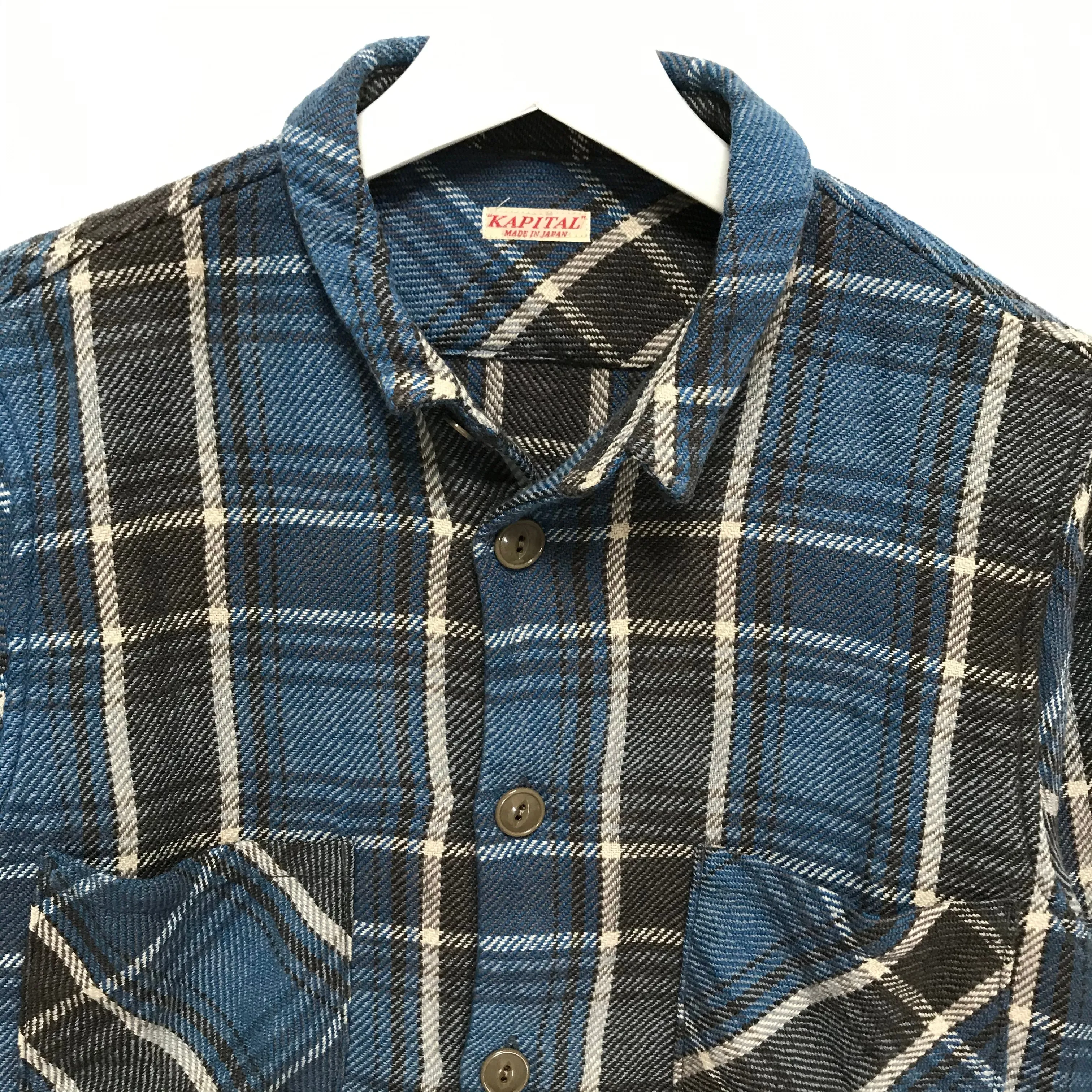 [S] Kapital Flannel L/S Shirt Blue