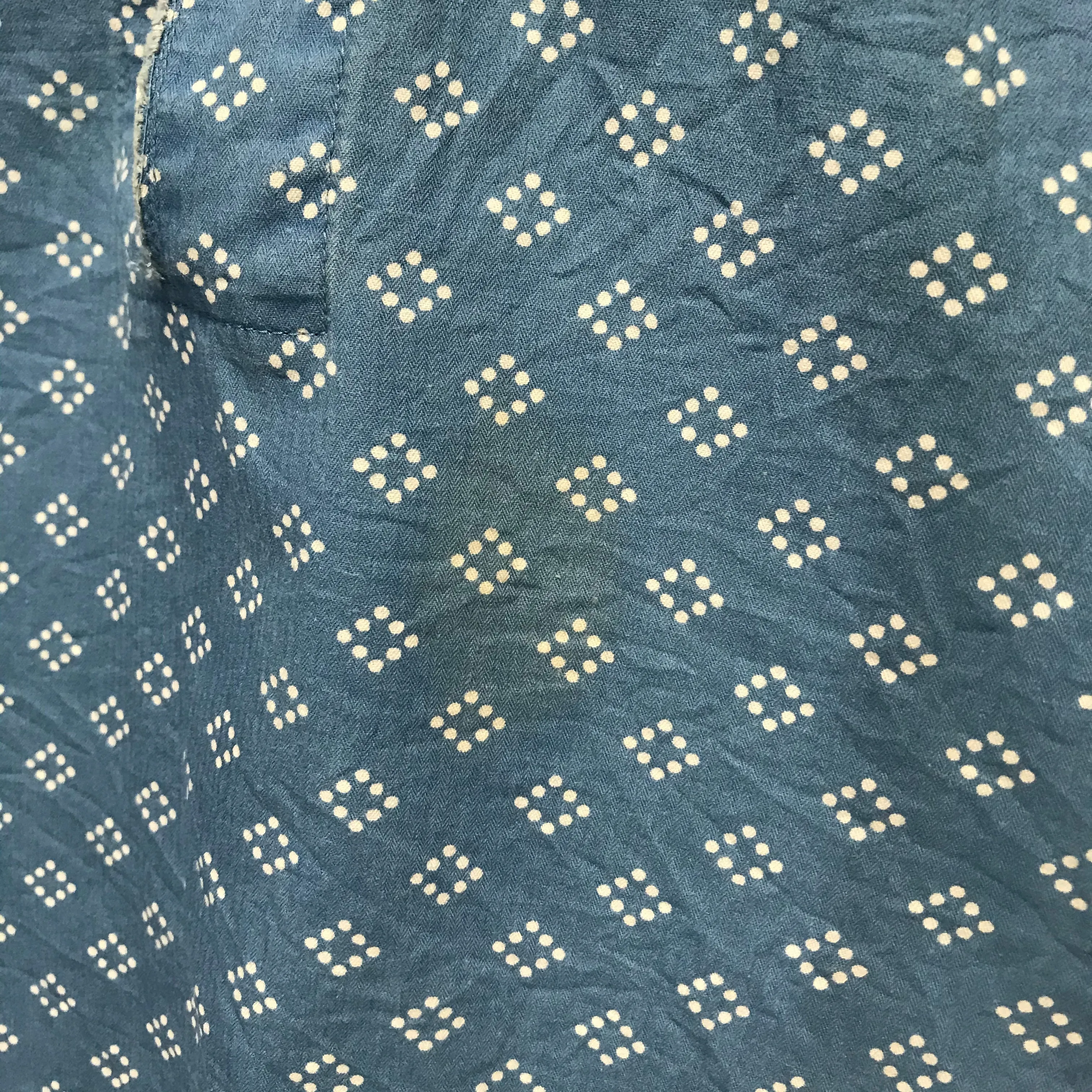 [S] VISVIM 14SS Kerchief Dots Tunic Shirt Blue