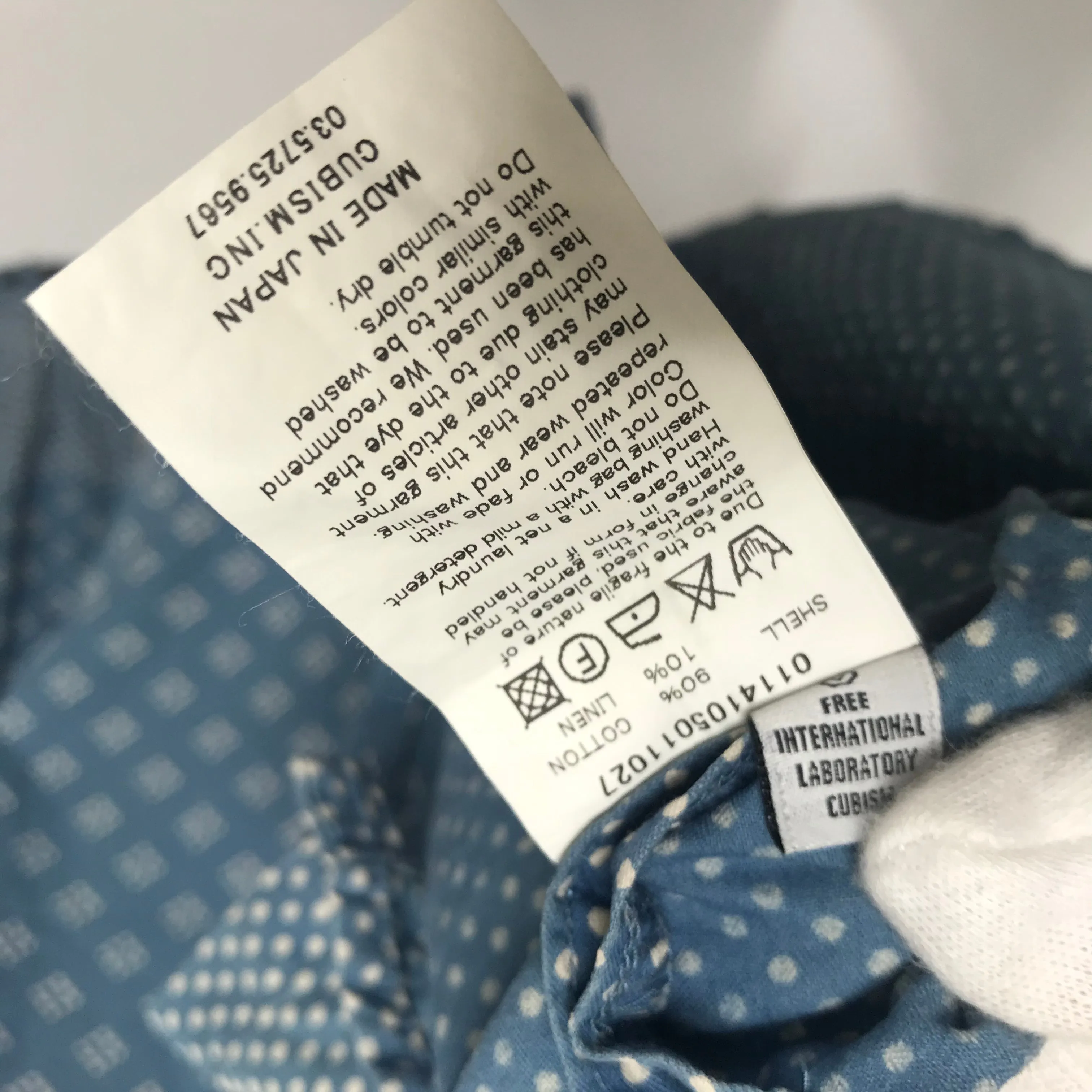 [S] VISVIM 14SS Kerchief Dots Tunic Shirt Blue