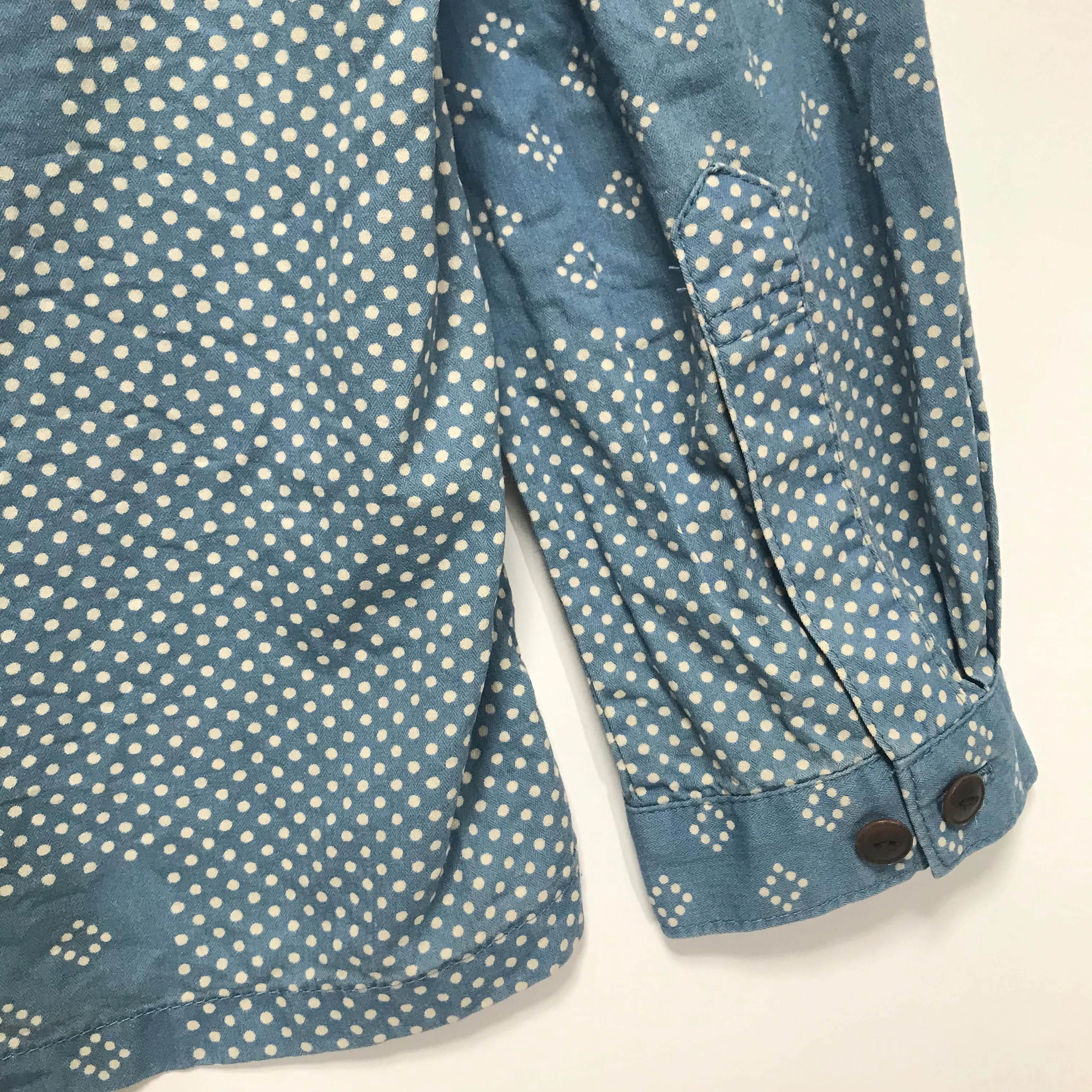 [S] VISVIM 14SS Kerchief Dots Tunic Shirt Blue