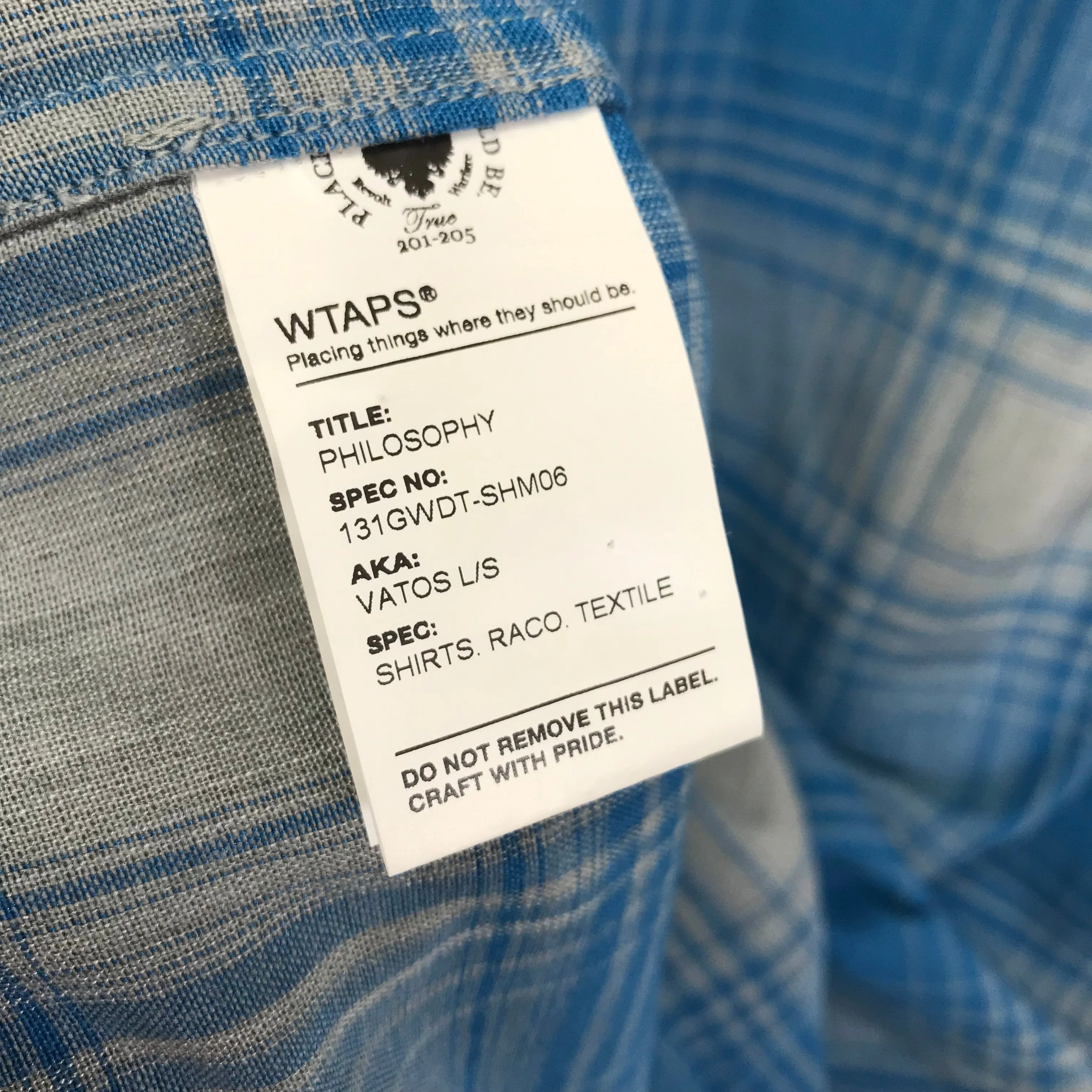 [S] WTaps Vatos L/S Shirt Blue