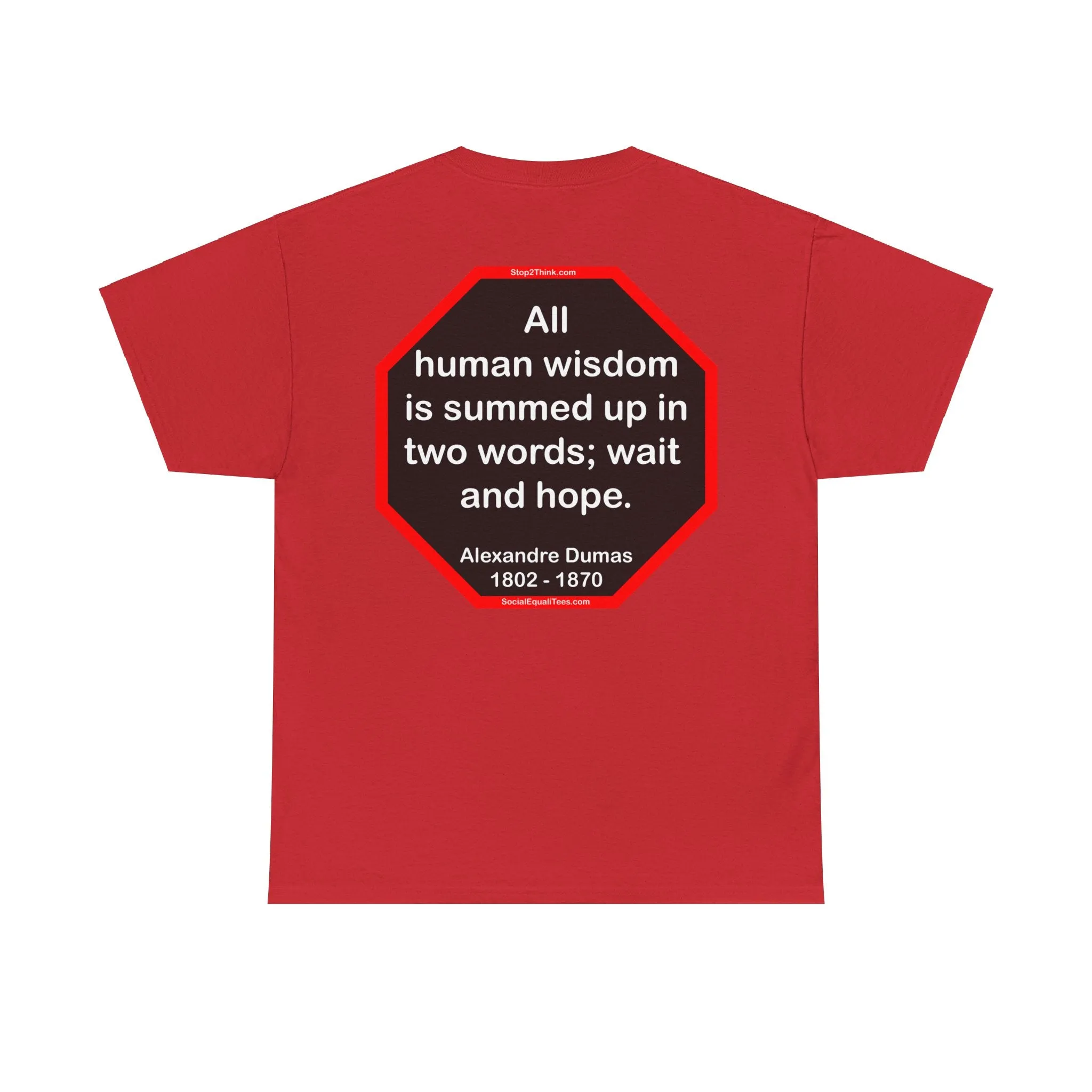 S2TBQM- All human wisdom is summed up in two words; wait and hope.  -  Alexandre Dumas   1802 - 1870