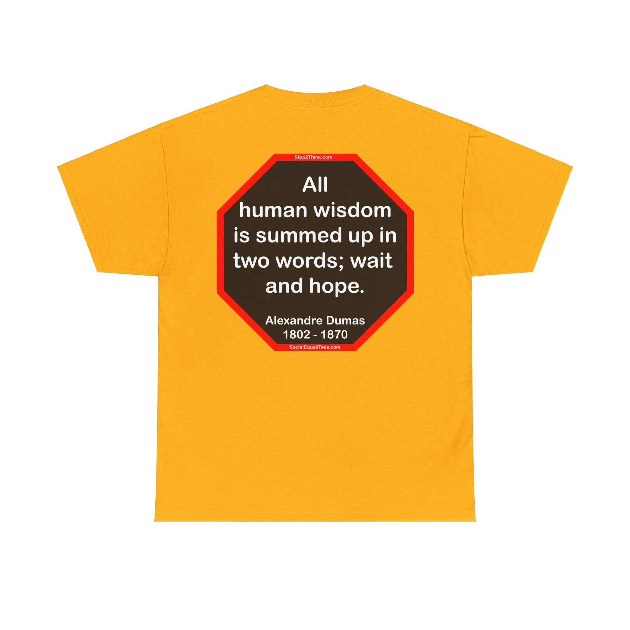 S2TBQM- All human wisdom is summed up in two words; wait and hope.  -  Alexandre Dumas   1802 - 1870