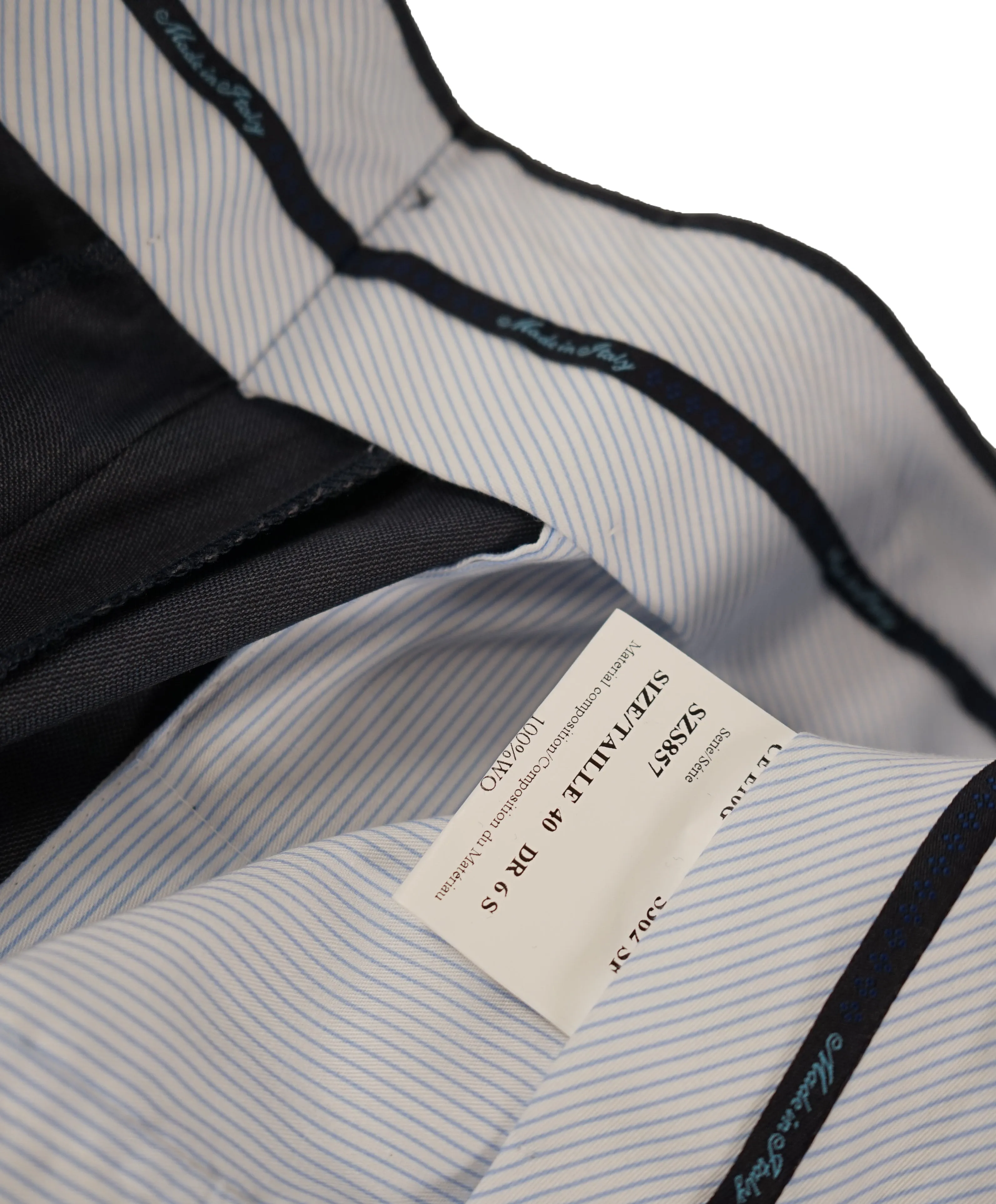 SAKS FIFTH AVE - Medium Blue MADE IN ITALY Flat Front Dress Pants - 34W