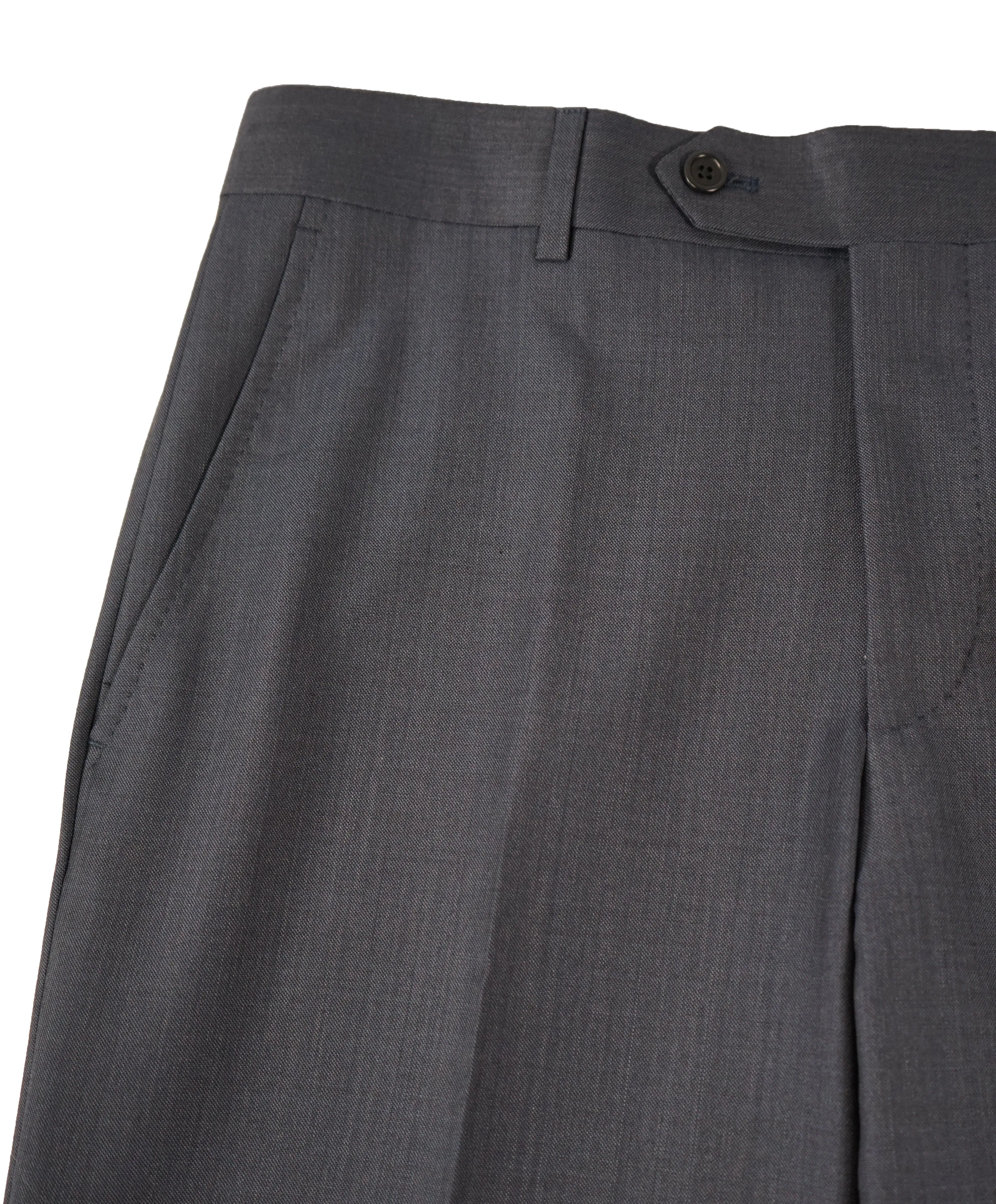 SAKS FIFTH AVE - Medium Blue MADE IN ITALY Flat Front Dress Pants - 34W