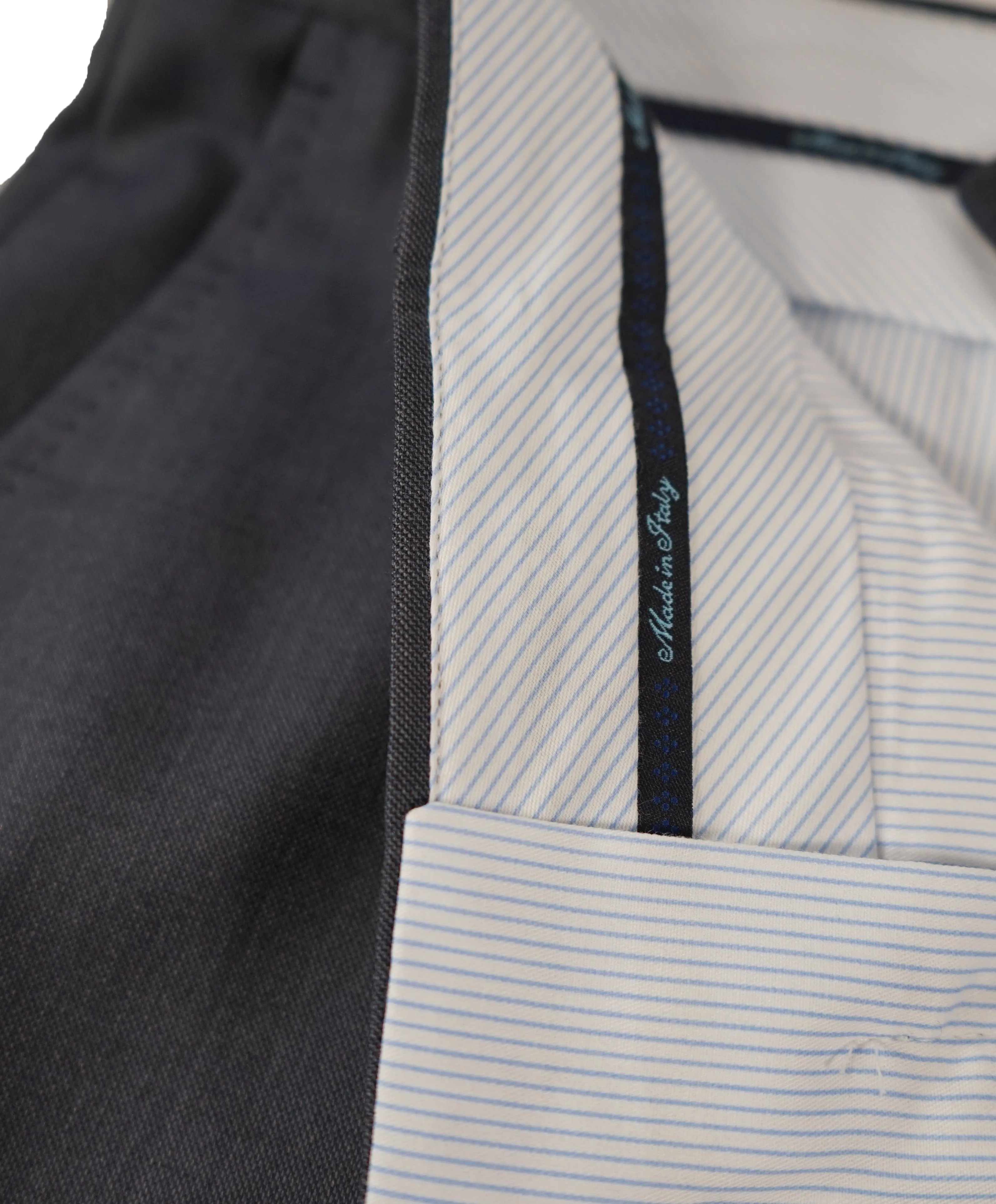 SAKS FIFTH AVE - Medium Blue MADE IN ITALY Flat Front Dress Pants - 34W