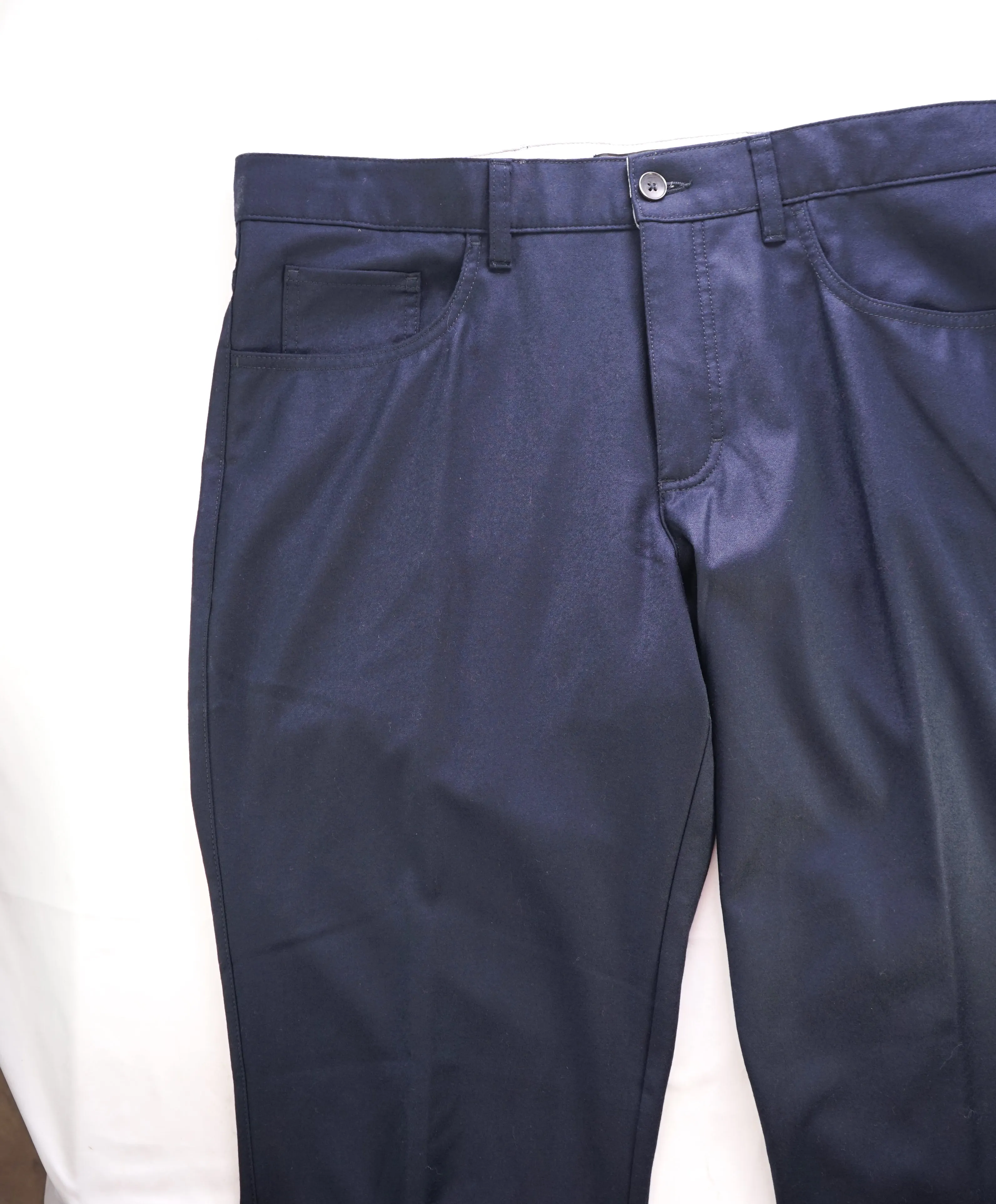 SAKS FIFTH AVE - Navy Blue CASHMERE/WOOL 5-Pocket Pants - 36W