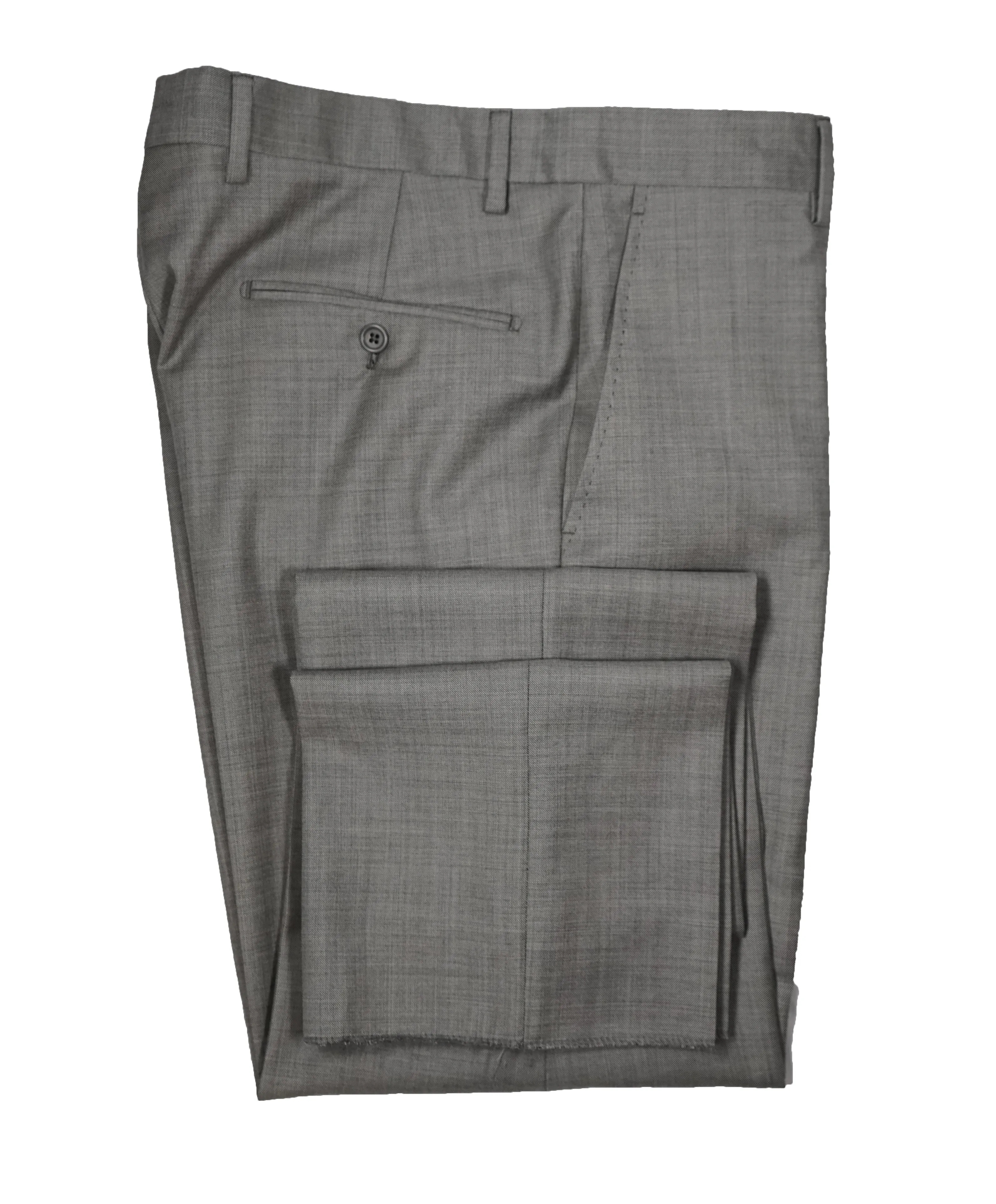 SAKS FIFTH AVENUE -  Gray Textured Made In Italy Dress Pants - 38W