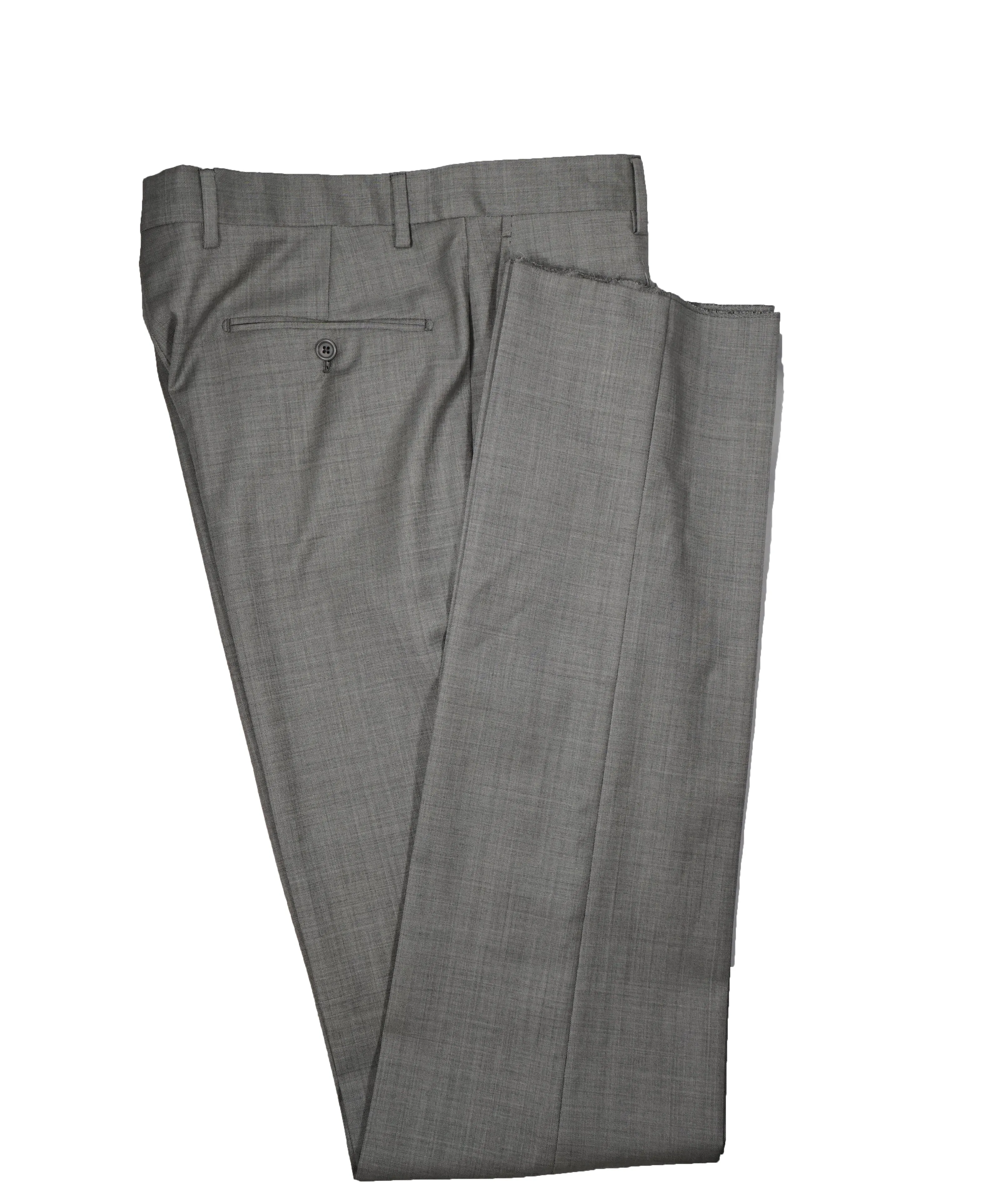 SAKS FIFTH AVENUE -  Gray Textured Made In Italy Dress Pants - 38W