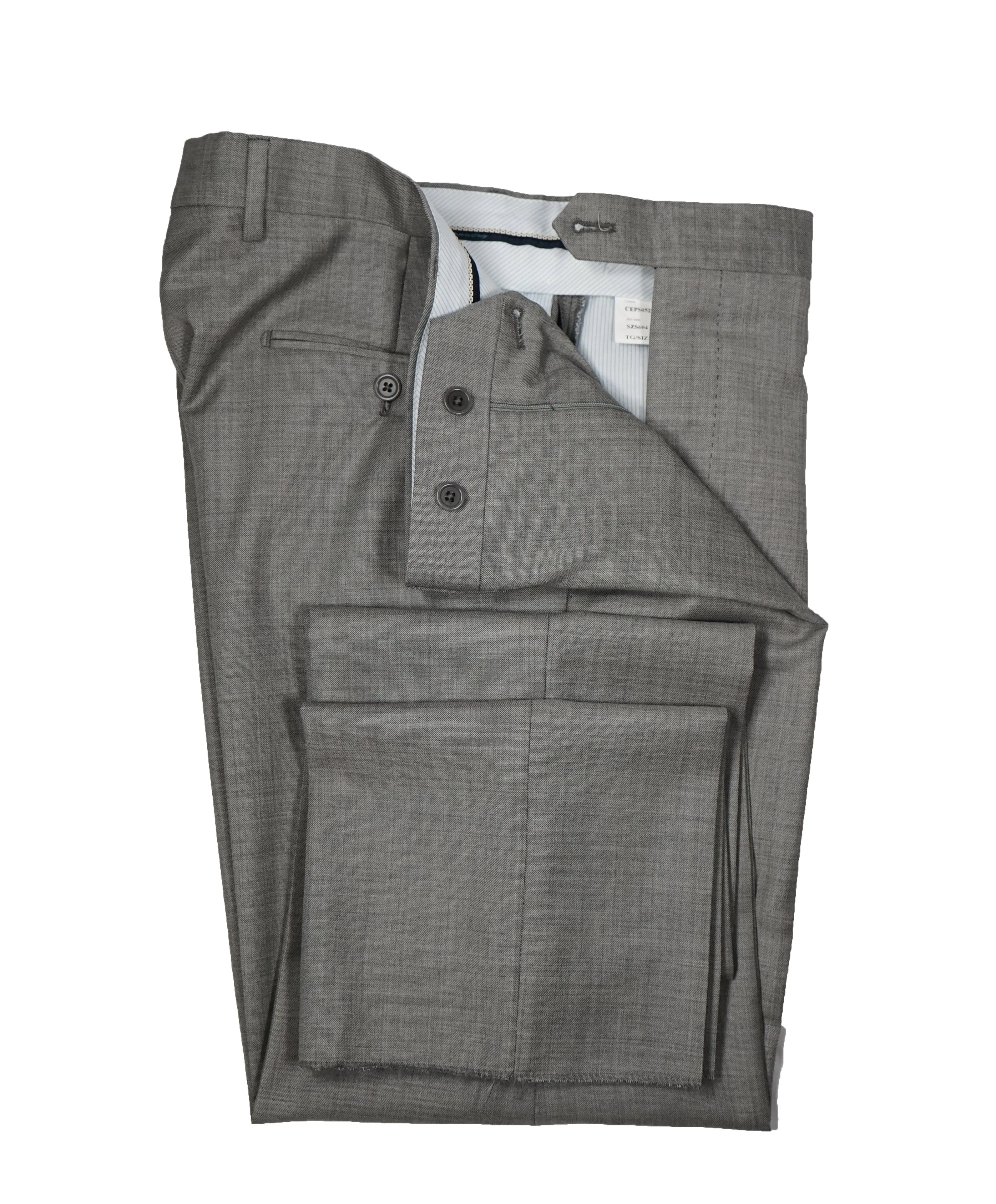 SAKS FIFTH AVENUE -  Gray Textured Made In Italy Dress Pants - 38W