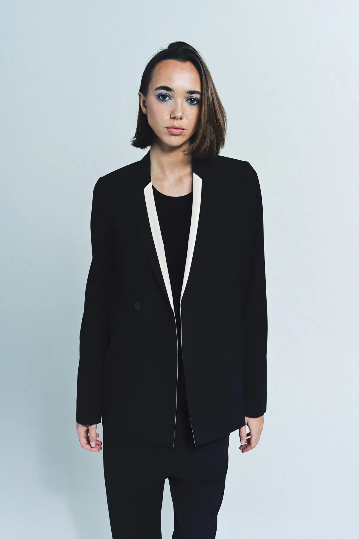 SAPIO | DOUBLE BREASTED JACKET WITH TRIM