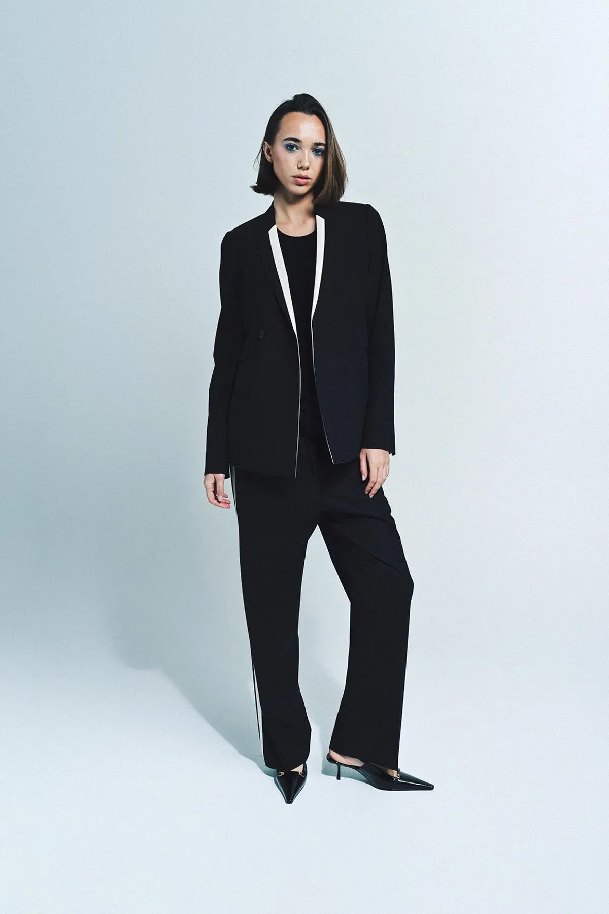 SAPIO | DOUBLE BREASTED JACKET WITH TRIM