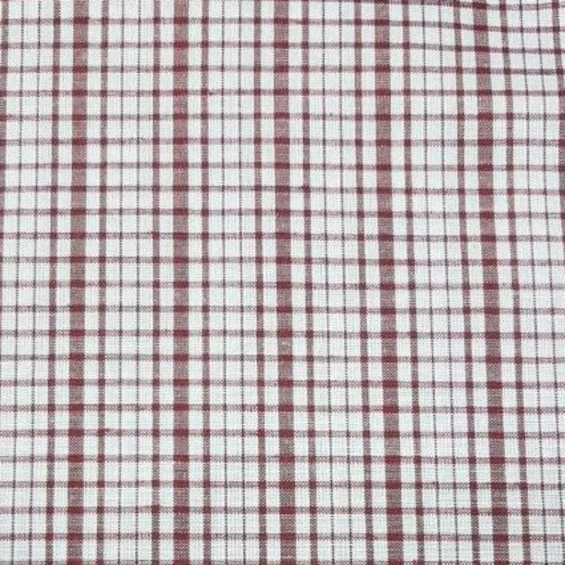 School Checks Fabric Maroon